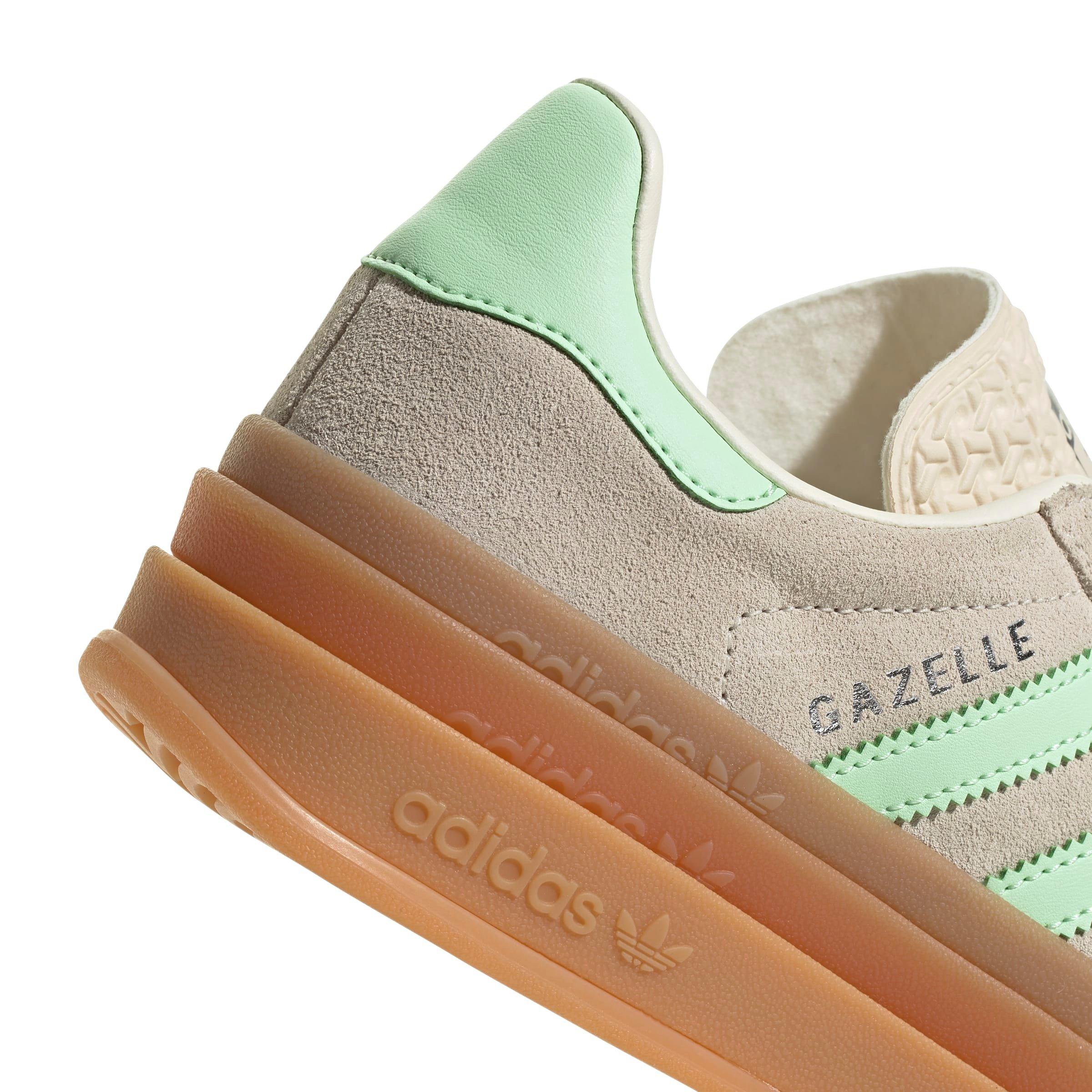 adidas Originals Girls' Leather Suede Lace-Up Shoes - White/Green