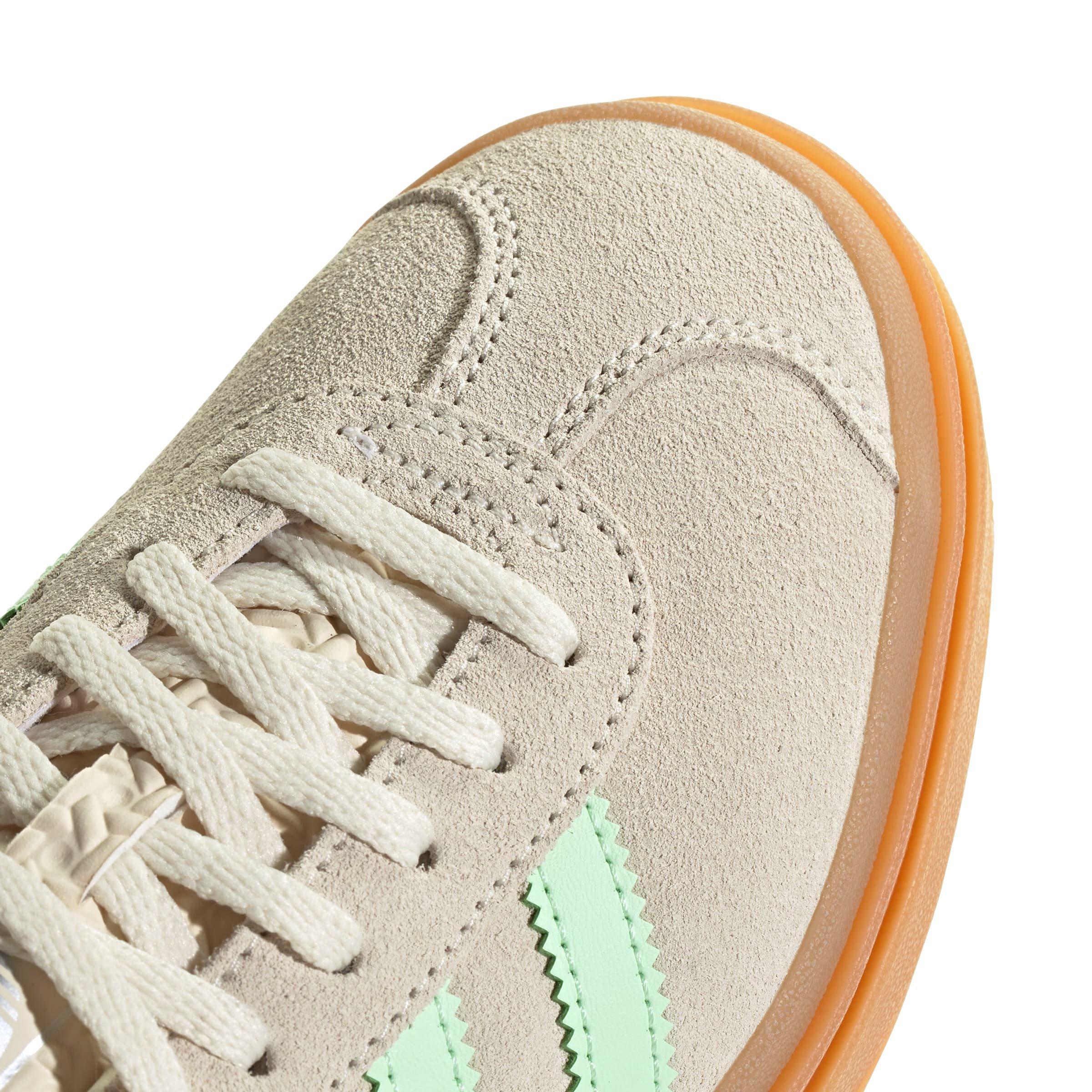 adidas Originals Gazelle Bold "Wonder White/Semi Green Spark/Cream White" Grade School Girls' Shoe - WHITE/GREEN Thumbnail View 8