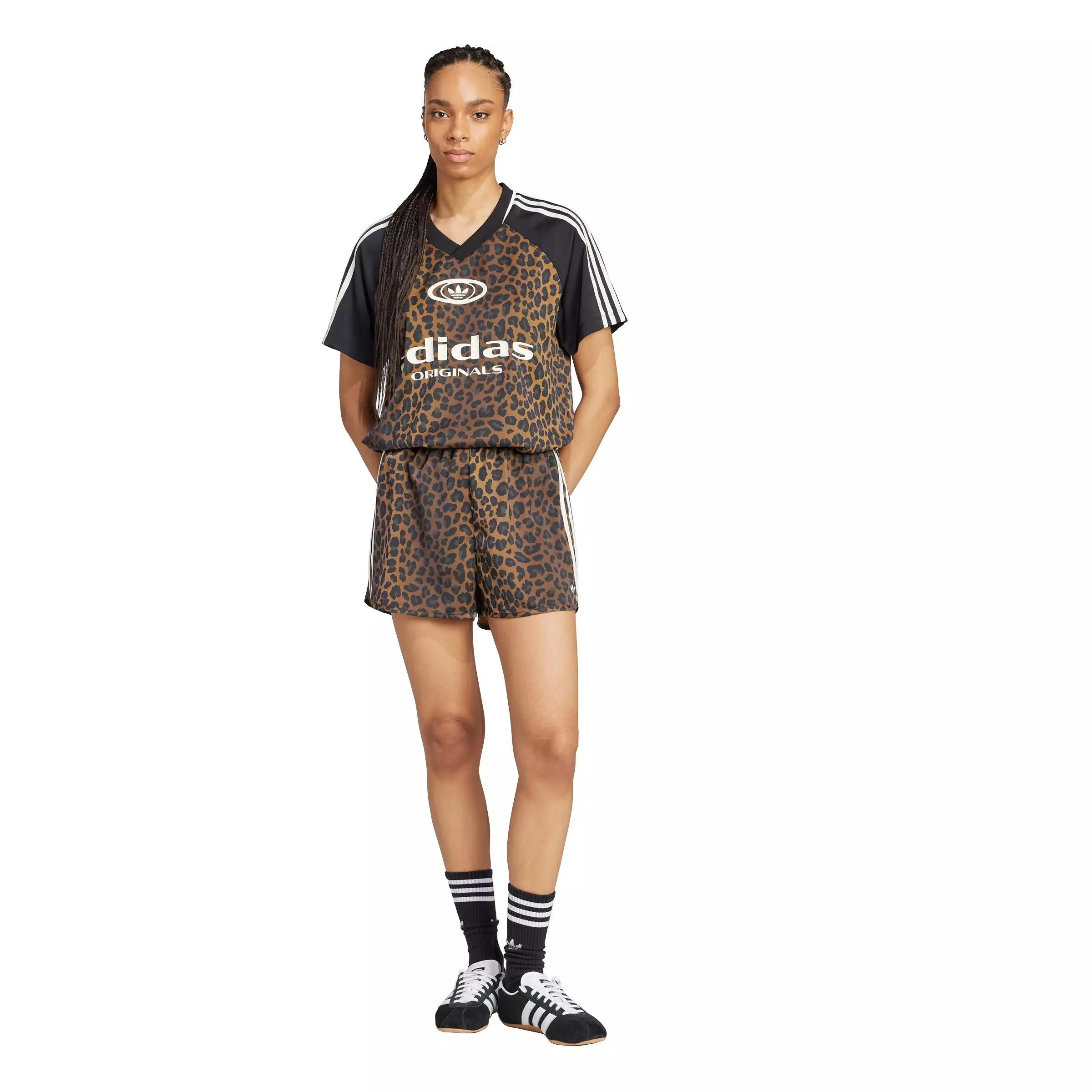 adidas Originals Women's Satin Shorts - BROWN