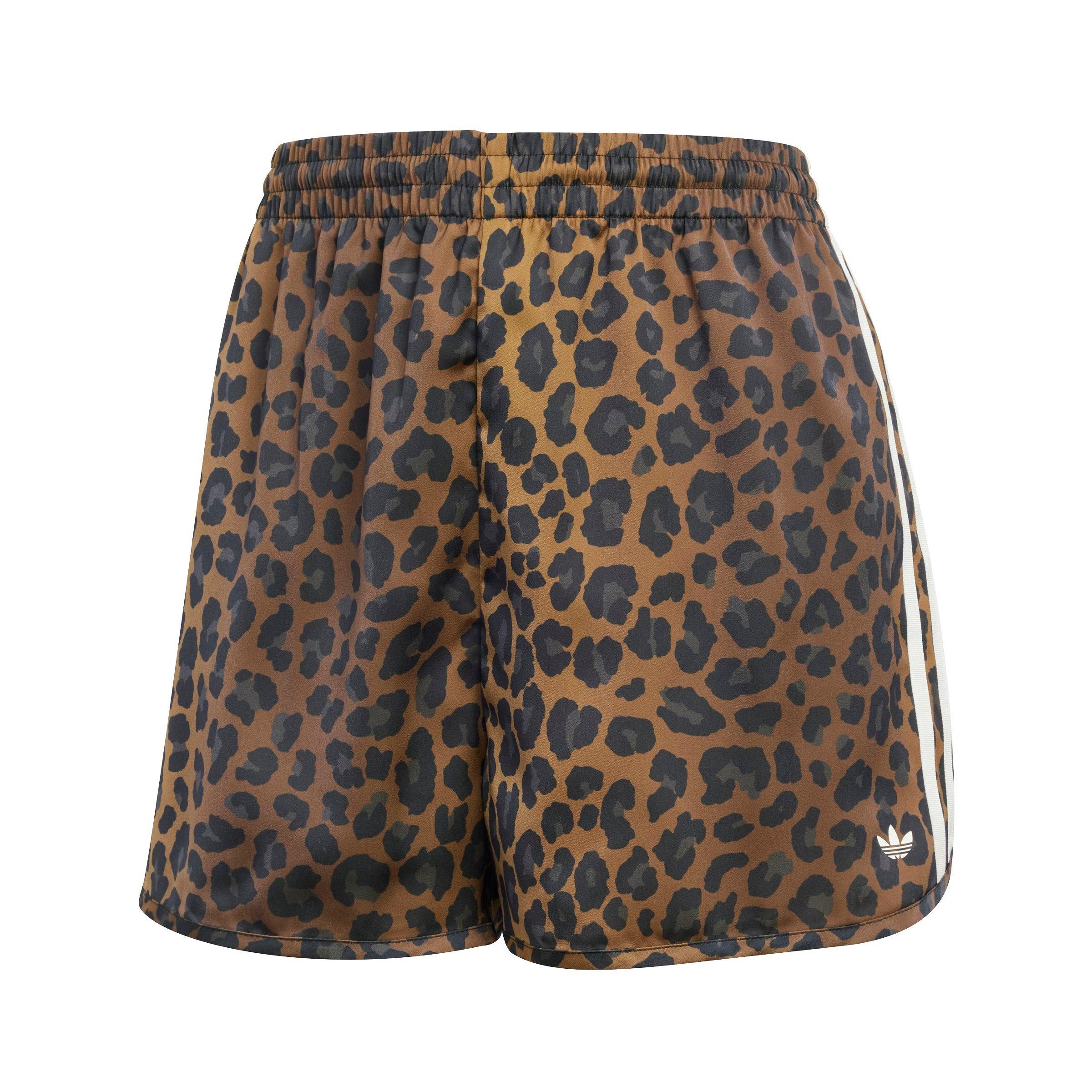 adidas Originals Women's Satin Shorts - Brown - BROWN Thumbnail View 6