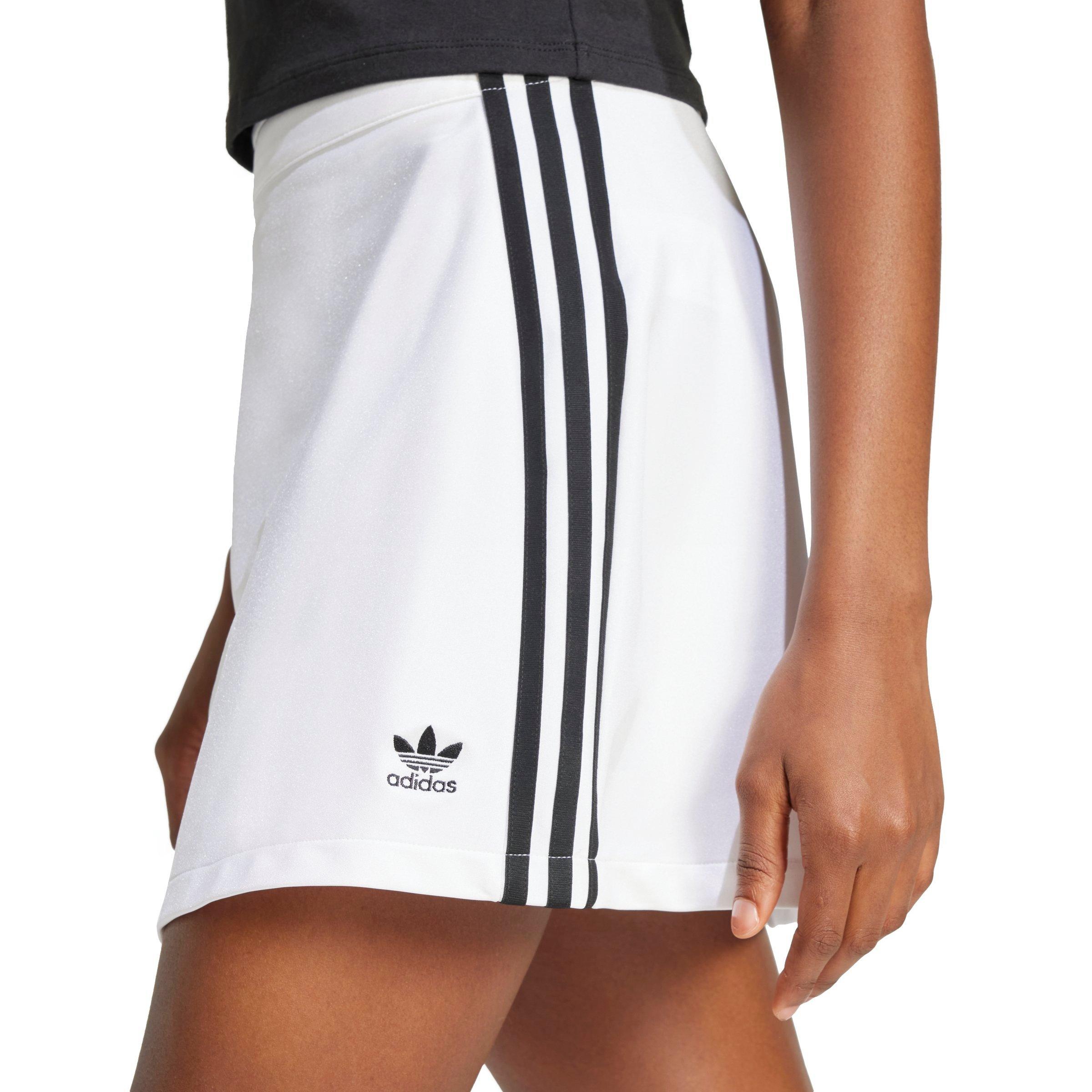 adidas Originals Women's Adicolor 3-Stripes Mini Skirt - WHITE/BLACK Thumbnail View 3