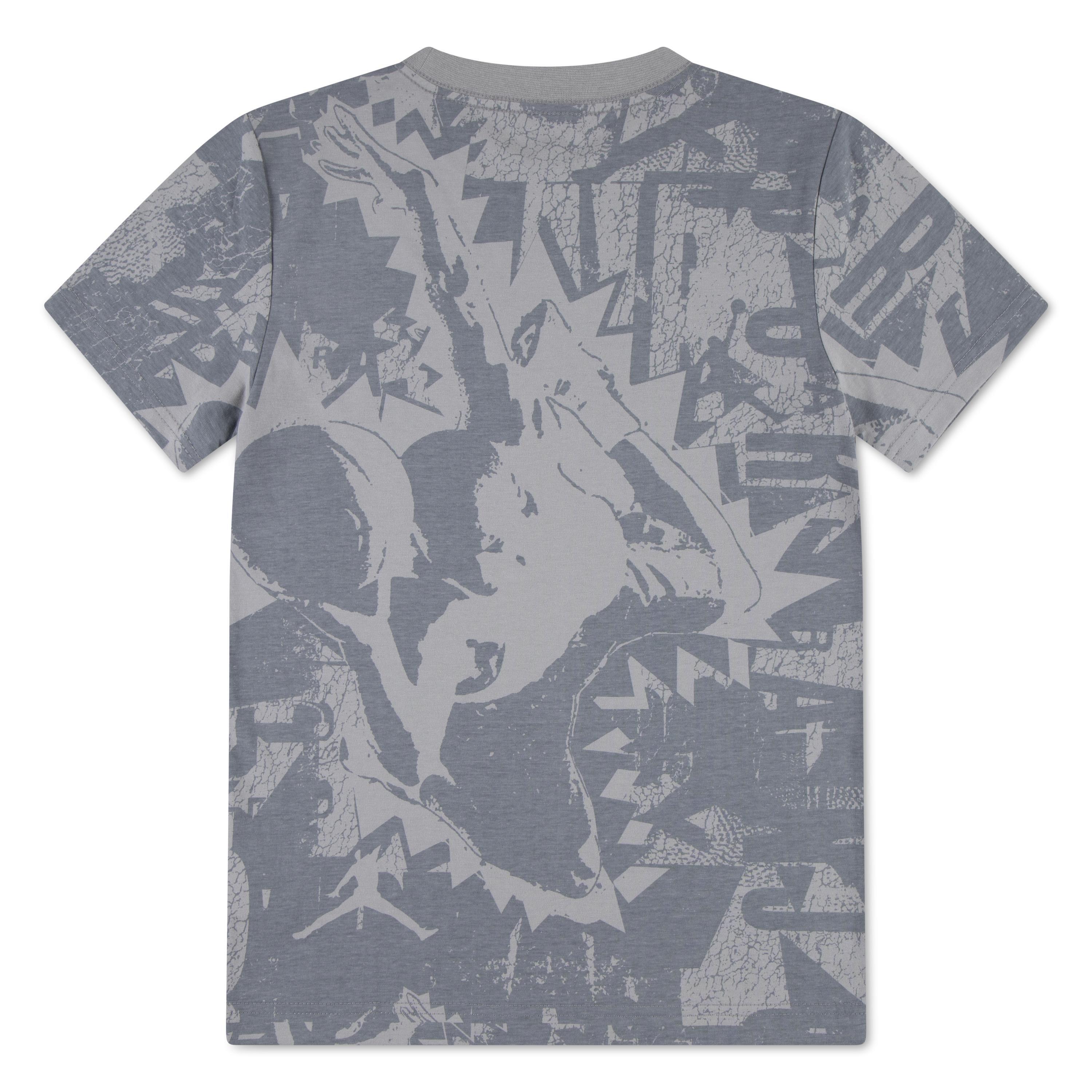 Jordan Hi-Vis Printed Big Boys' Grey Tee