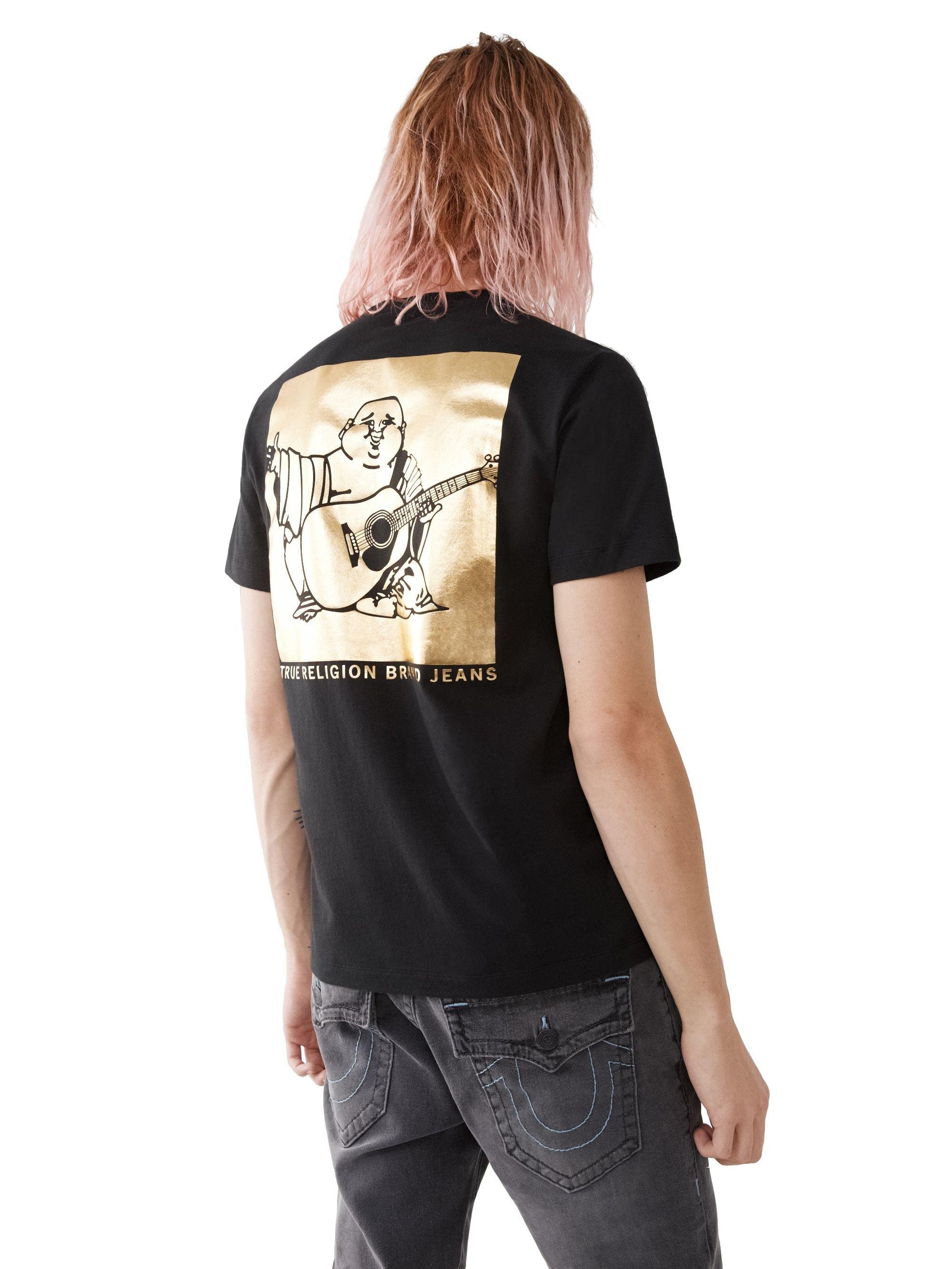 True Religion Men's Box Buddha Foil Tee - BLACK Thumbnail View 2