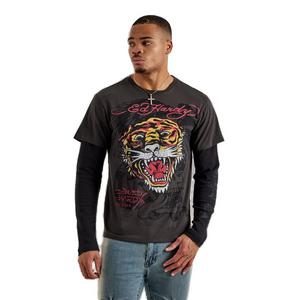 Ed Hardy Men's Tiger Hang Down Thermal Tee