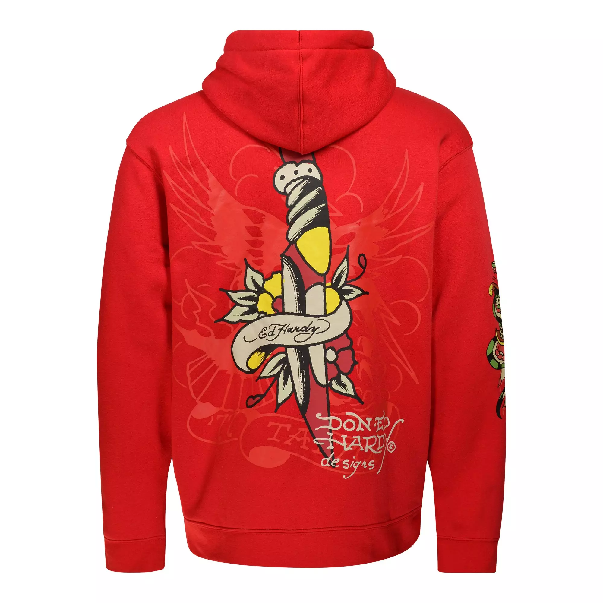 Ed Hardy Men's Eagle Tiger Pullover Hoodie - RED