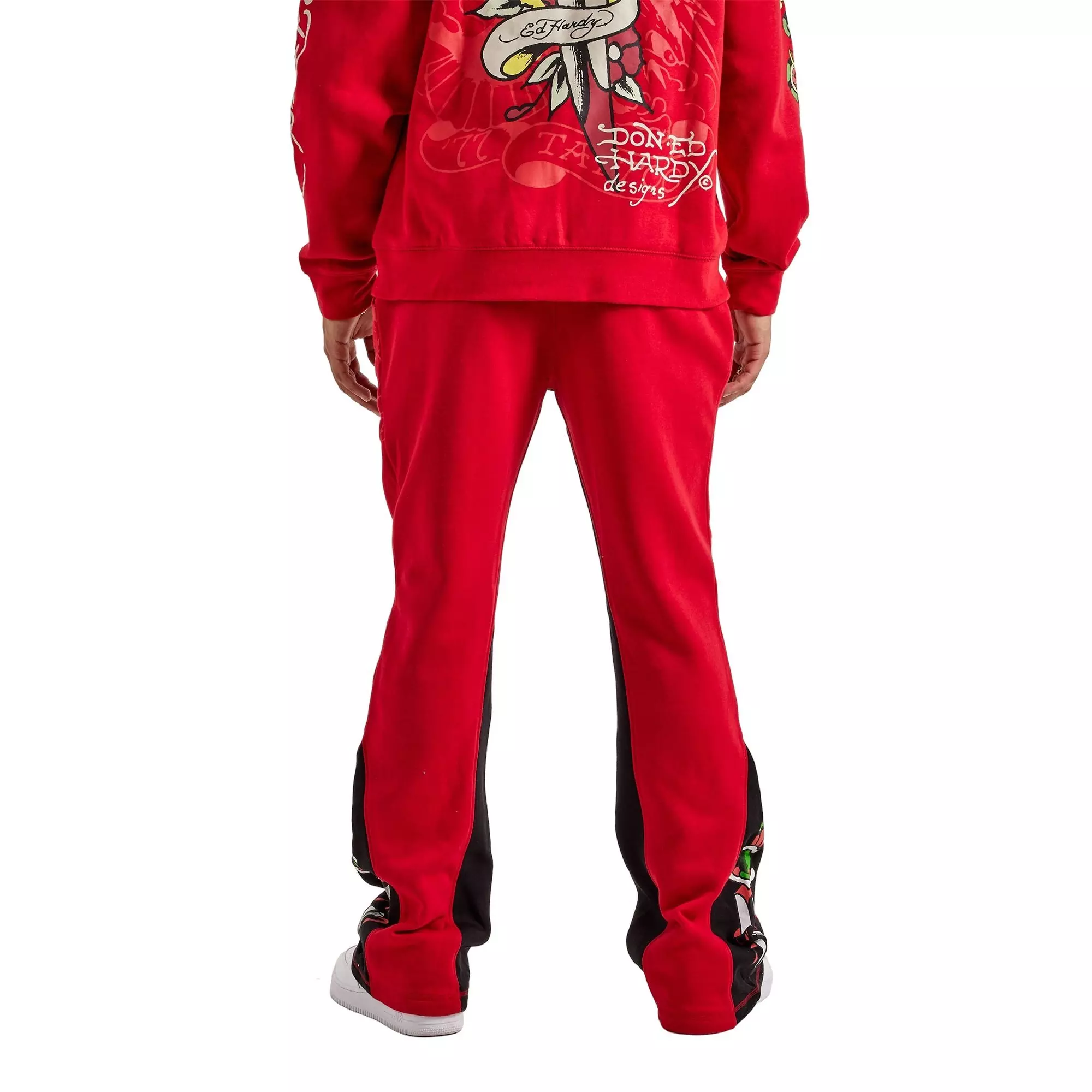 Ed Hardy Men's Eagle Tiger Bootcut Pants - RED