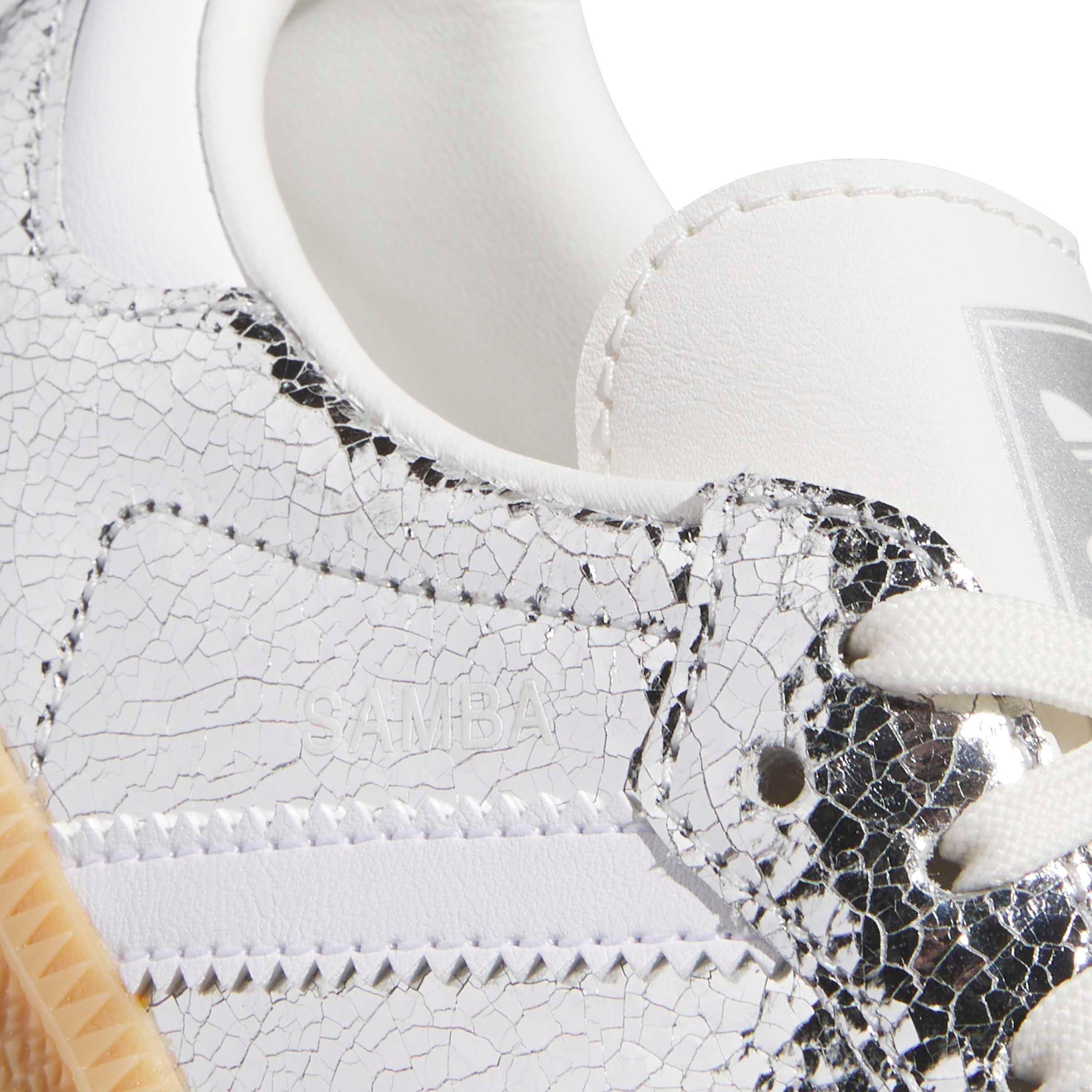 adidas Originals Samba OG Preschool Girls' "Silver Metallic/Ftwr White/Core White" Shoe