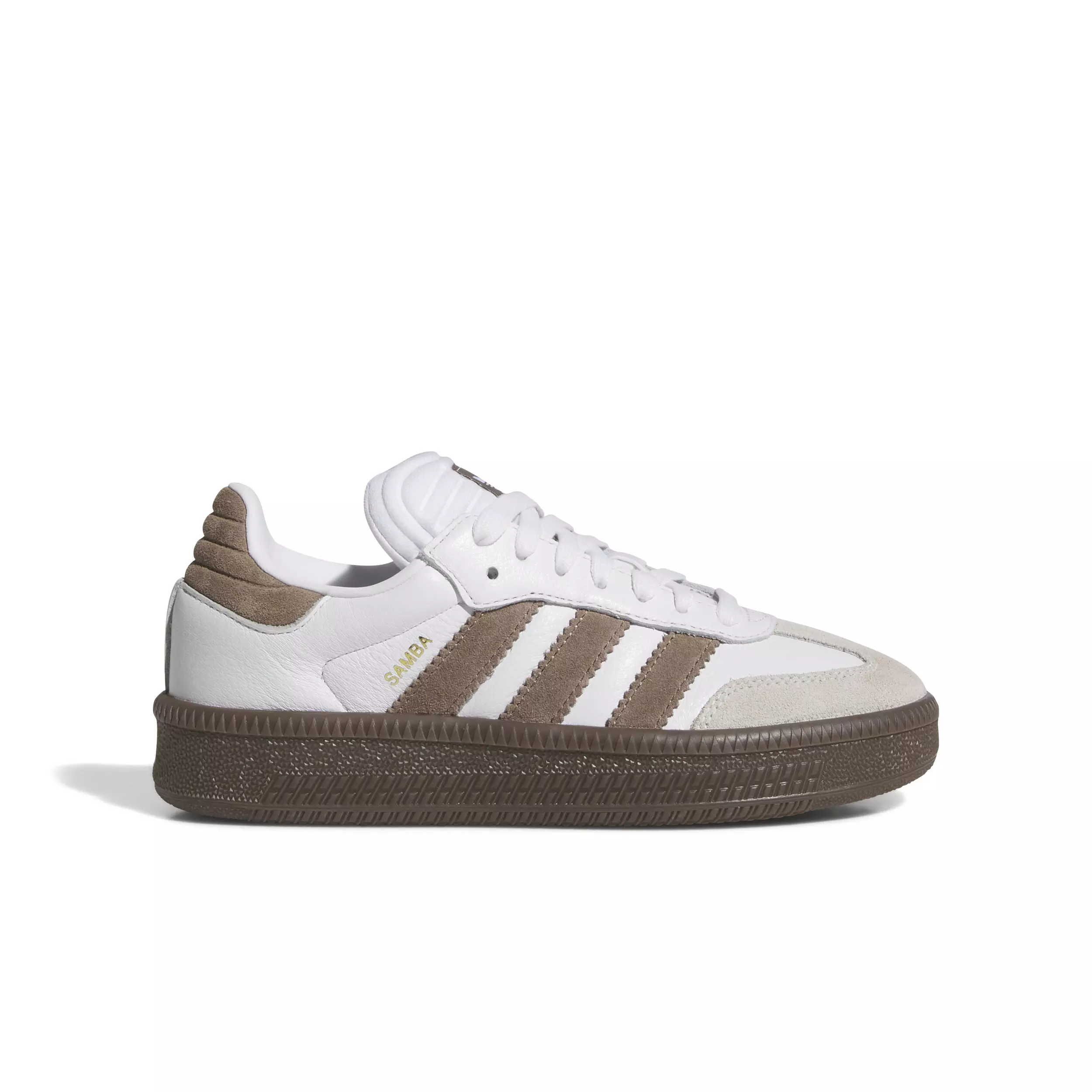 adidas Originals Samba XLG "White/Earth Strata/Gold Metallic" Grade School Boys' Shoe - WHITE/TAN
