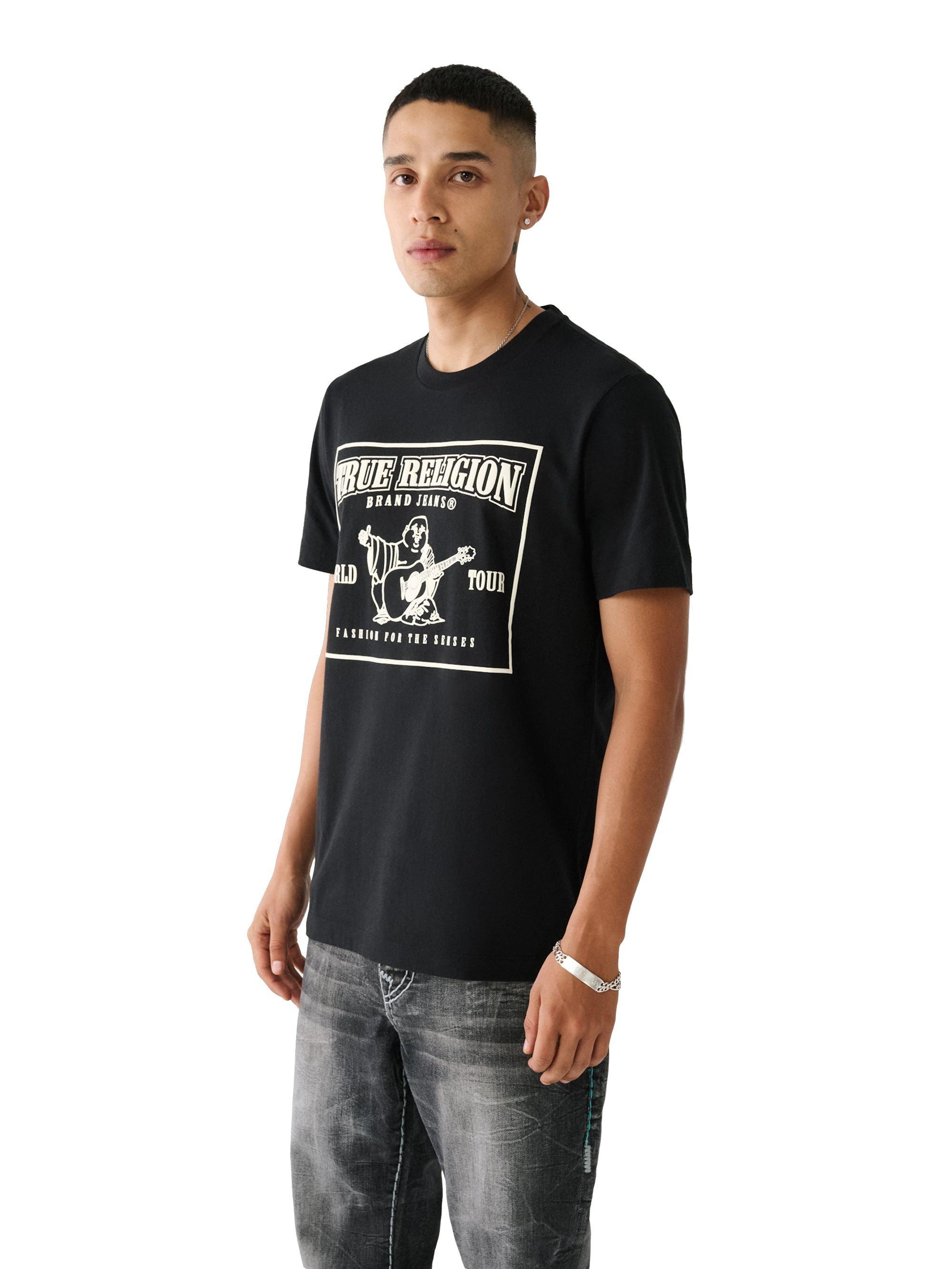 True Religion Men's Buddha Puff Tee - BLACK Thumbnail View 1
