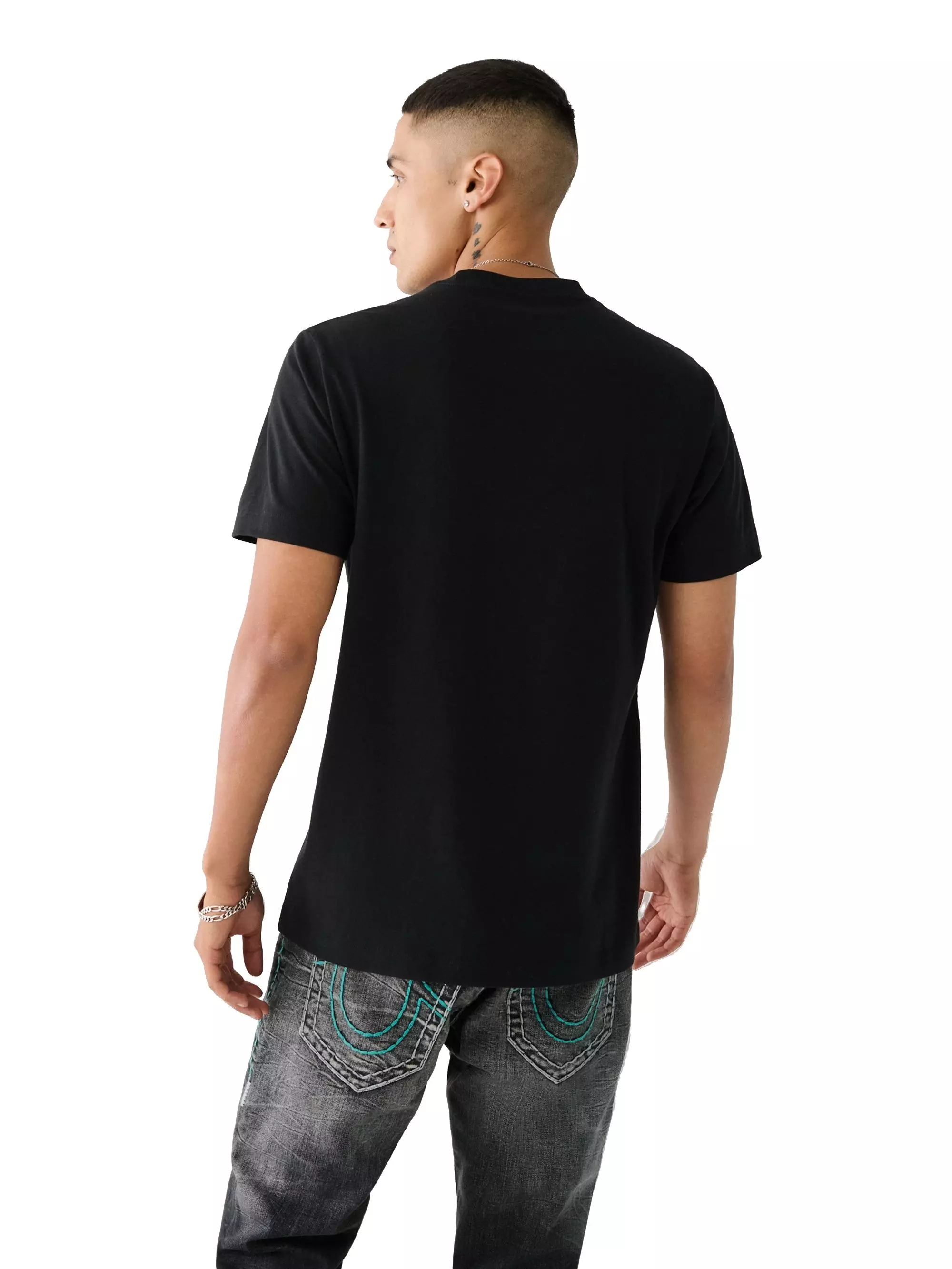 True Religion Men's Buddha Puff Tee - BLACK