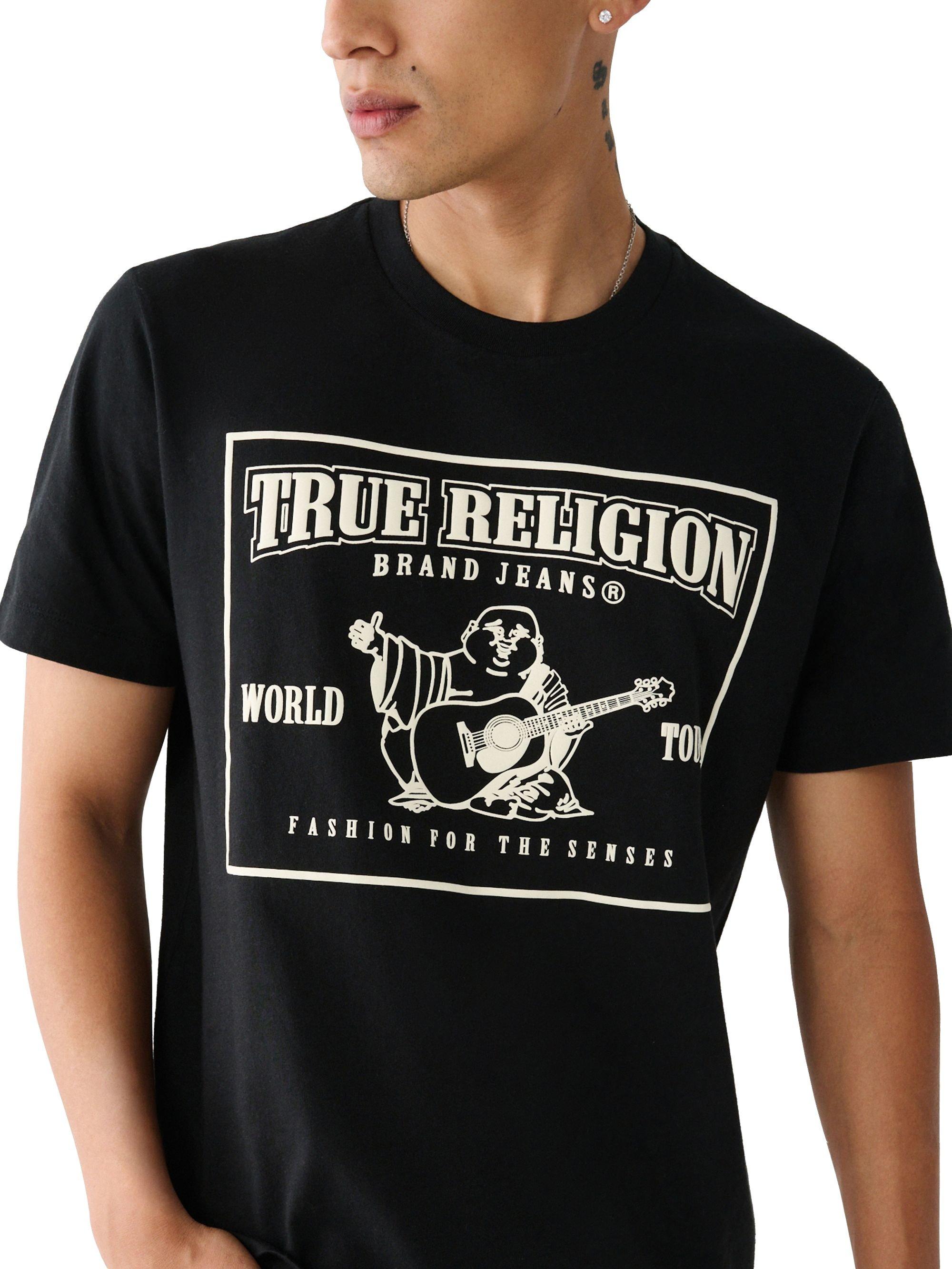 True Religion Men's Buddha Puff Tee - BLACK Thumbnail View 4