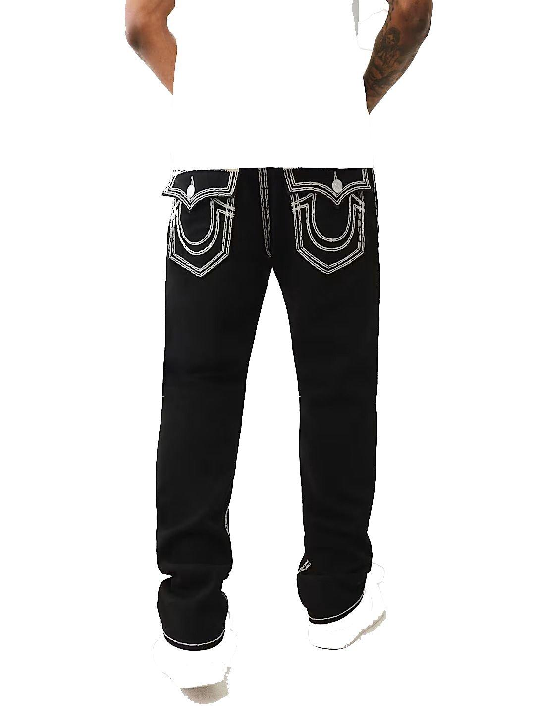 True Religion Men's Ricky Super QT Straight Fit Denim Jeans - BLACK Thumbnail View 2