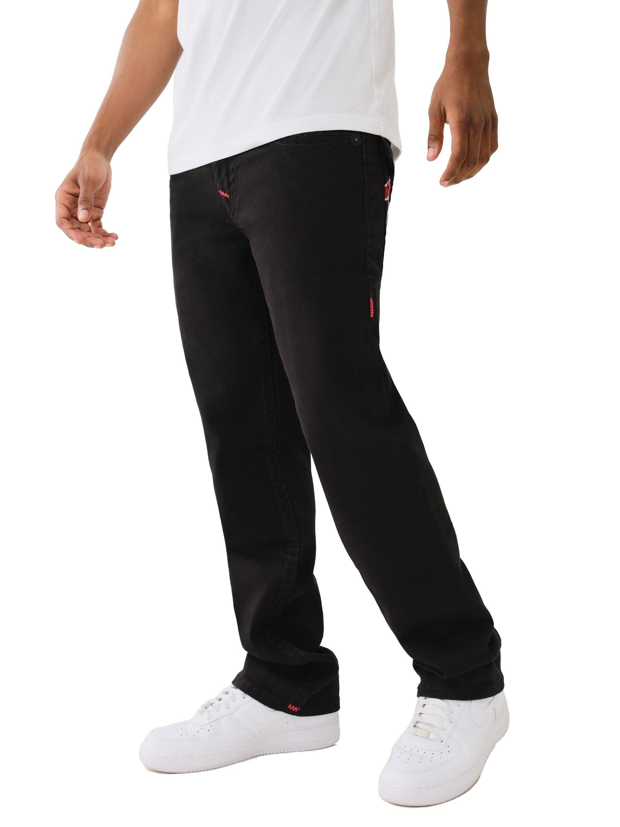 True Religion Men's Super T Ricky Flap Denim Jeans - BLACK Thumbnail View 3