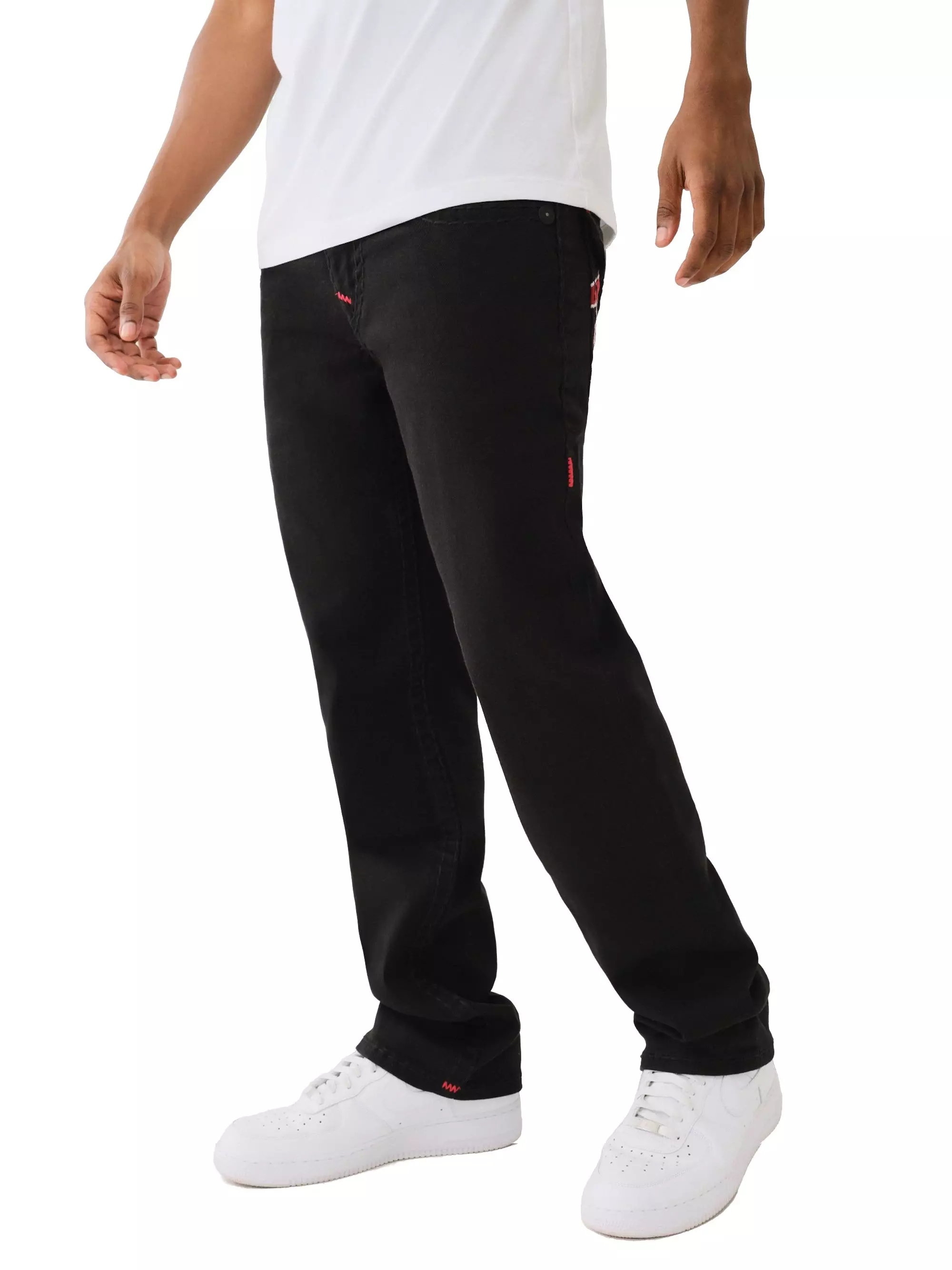 True Religion Men's Super T Ricky Flap Denim Jeans - BLACK