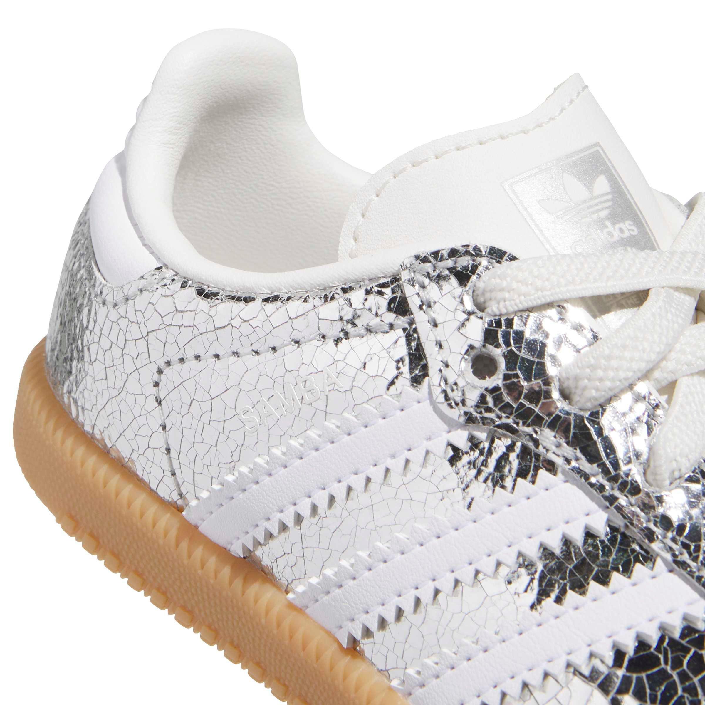 adidas Originals Samba "Silver Metallic/White" Toddler Girls' Shoe