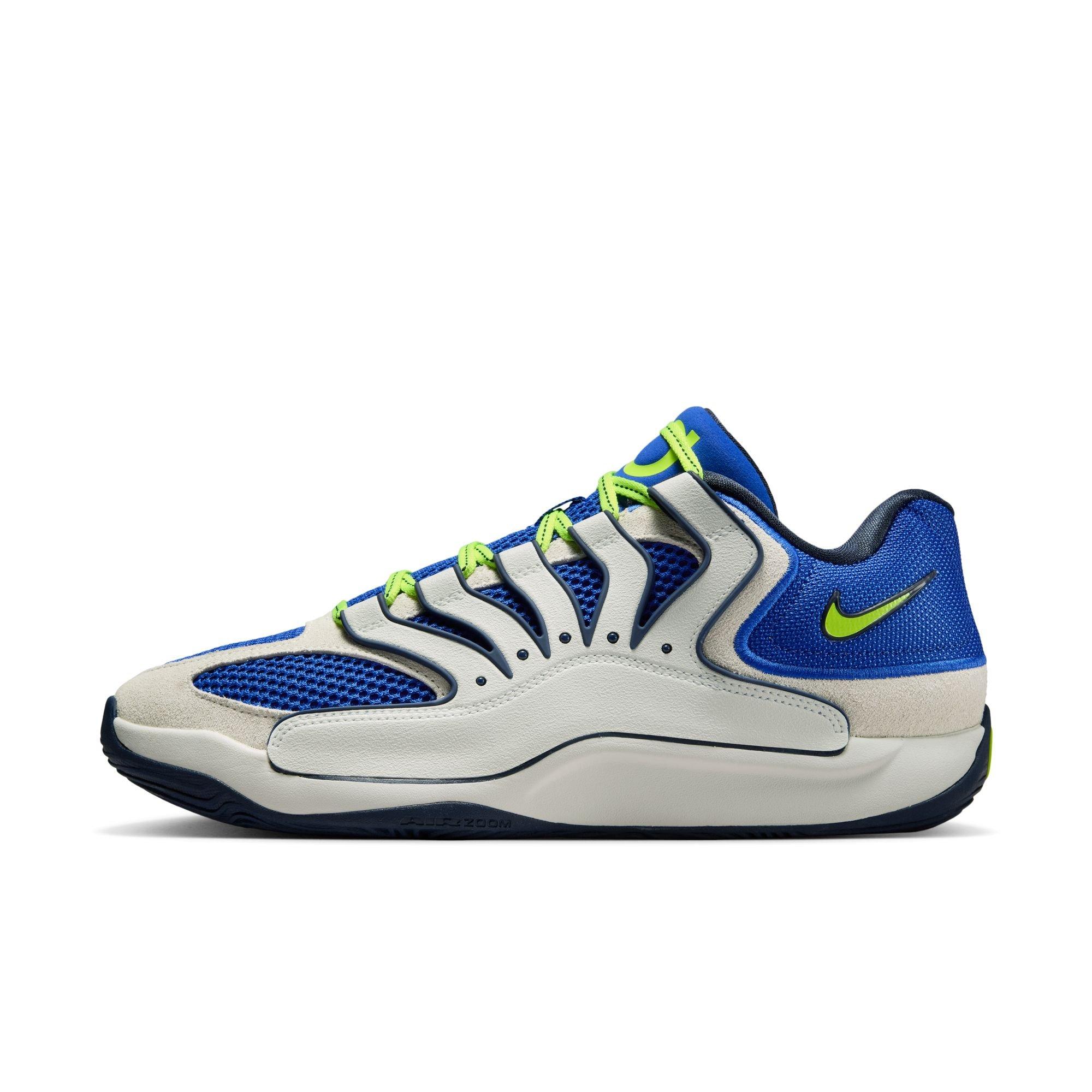 Nike KD18 "Smart City" Men's Basketball Shoe - HYPER ROYAL/NEON YELLOW/SAIL Thumbnail View 7