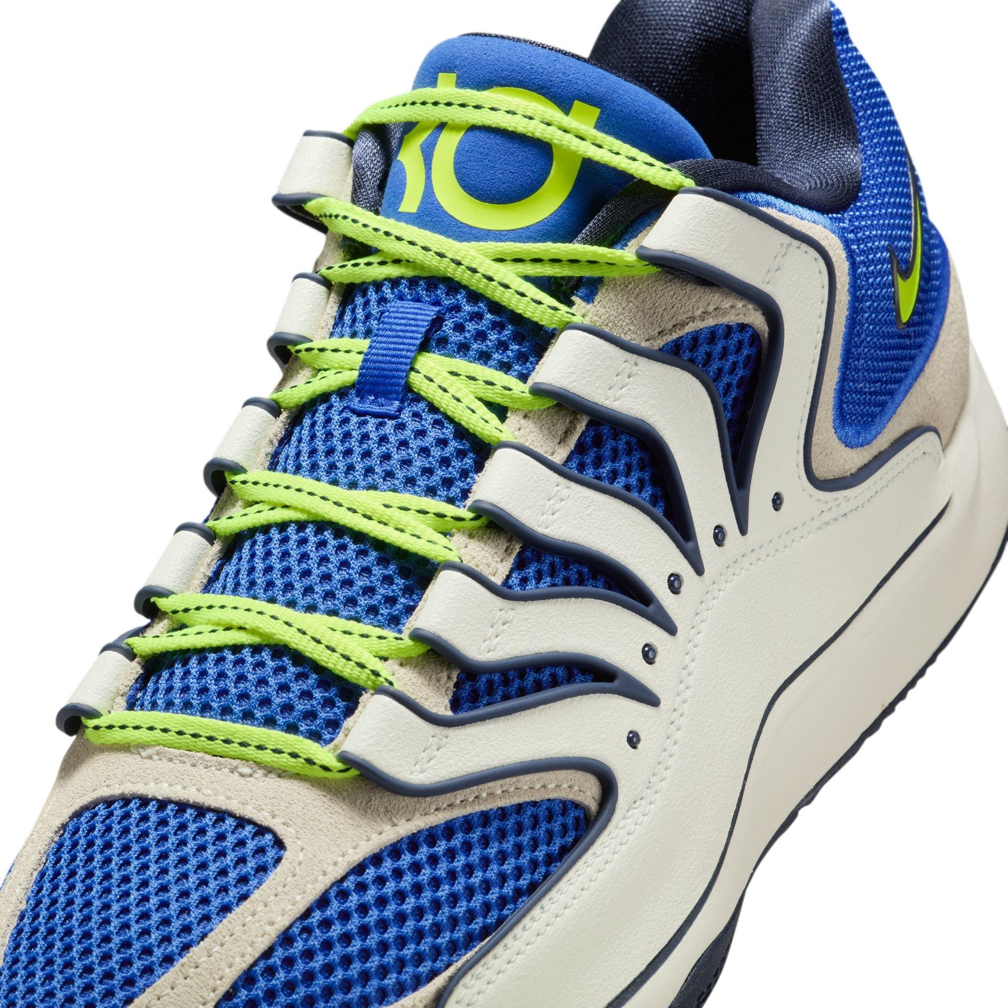 Nike KD18 "Smart City" Men's Basketball Shoe - HYPER ROYAL/NEON YELLOW/SAIL Thumbnail View 4