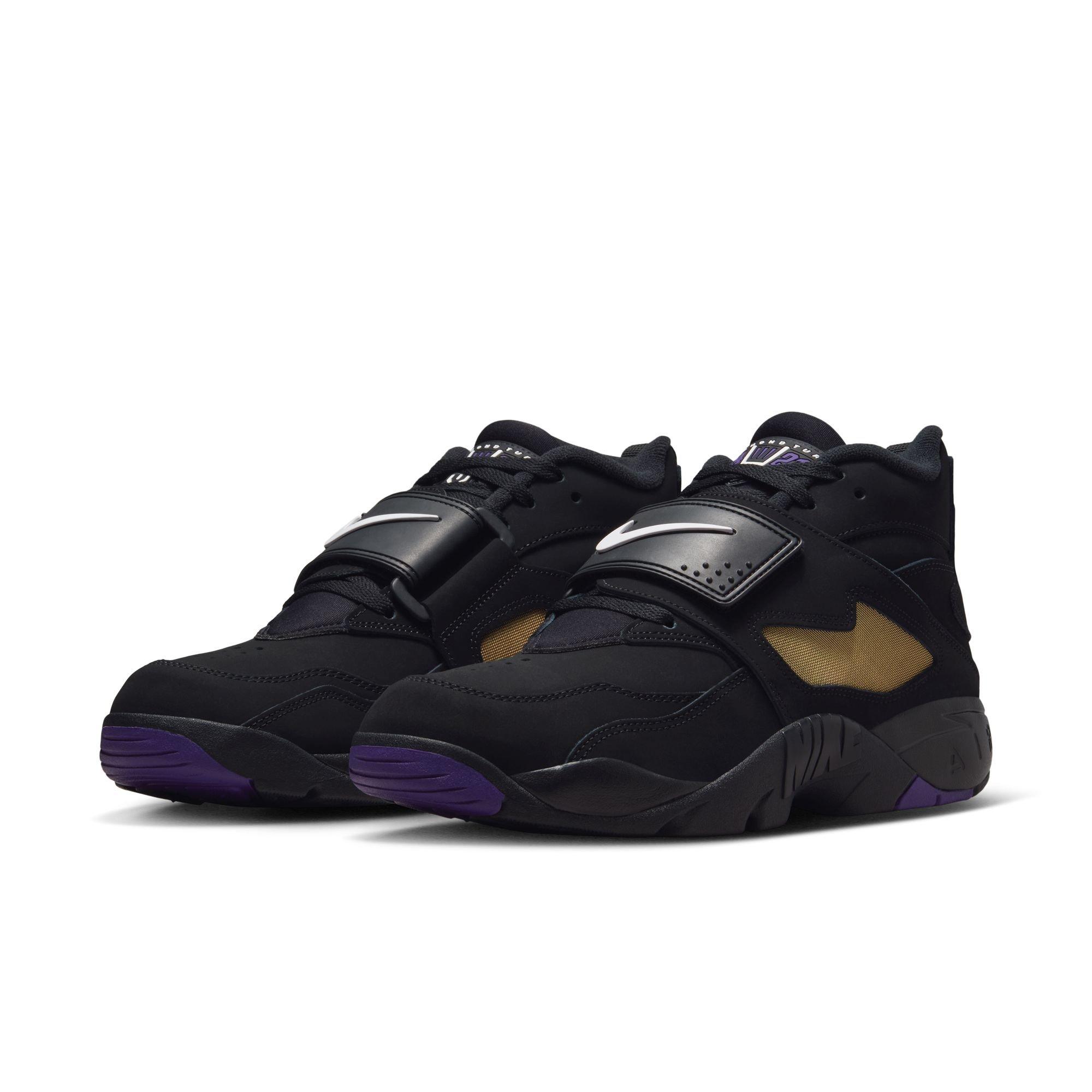 Nike Air Diamond Turf "Ravens" Men's Shoe - BLACK/WHITE/CLUB PURPLE Thumbnail View 3