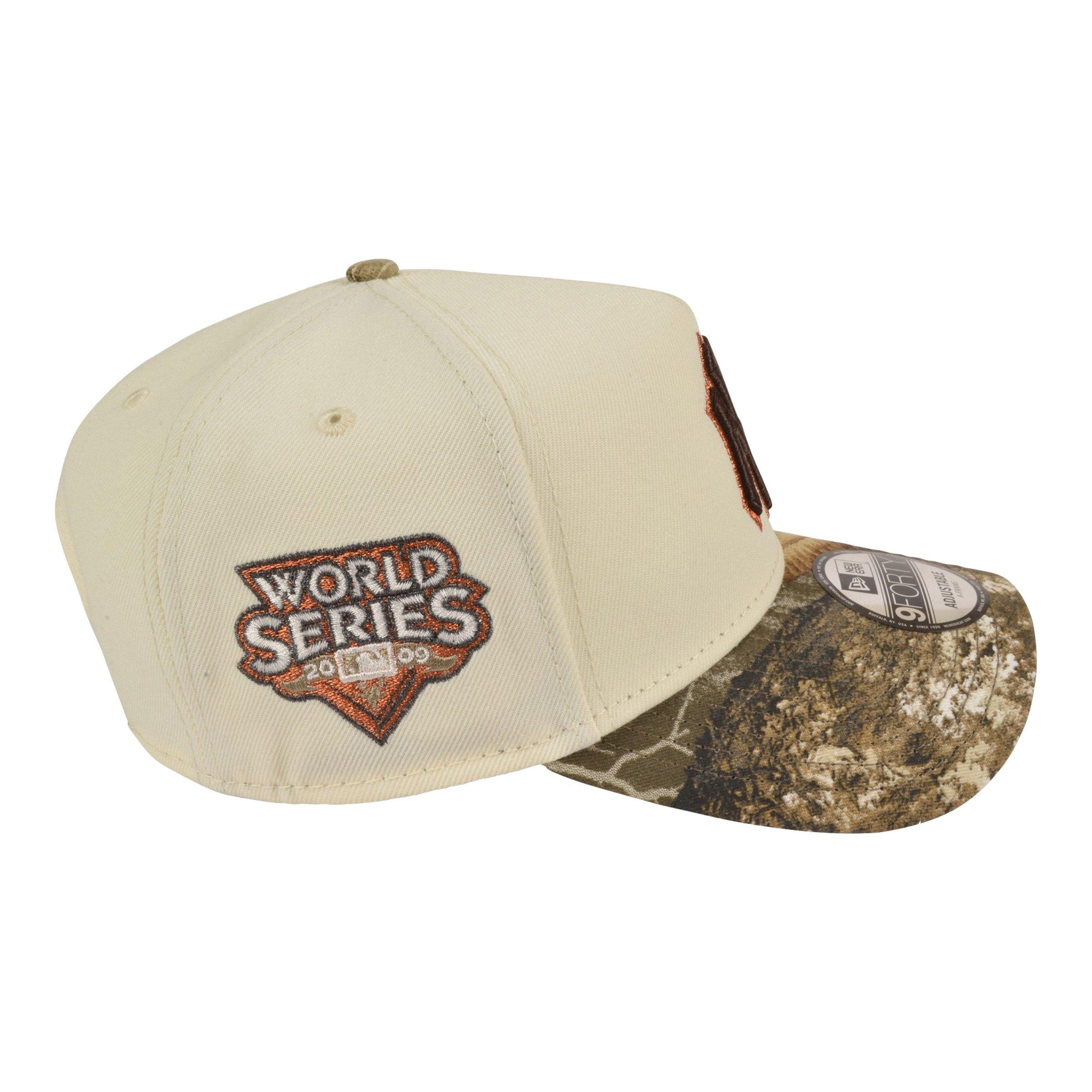 New Era New York Yankees 9FORTY A-Frame 2009 World Series Snapback Hat - Chrome/Real Tree - CREAM Thumbnail View 3