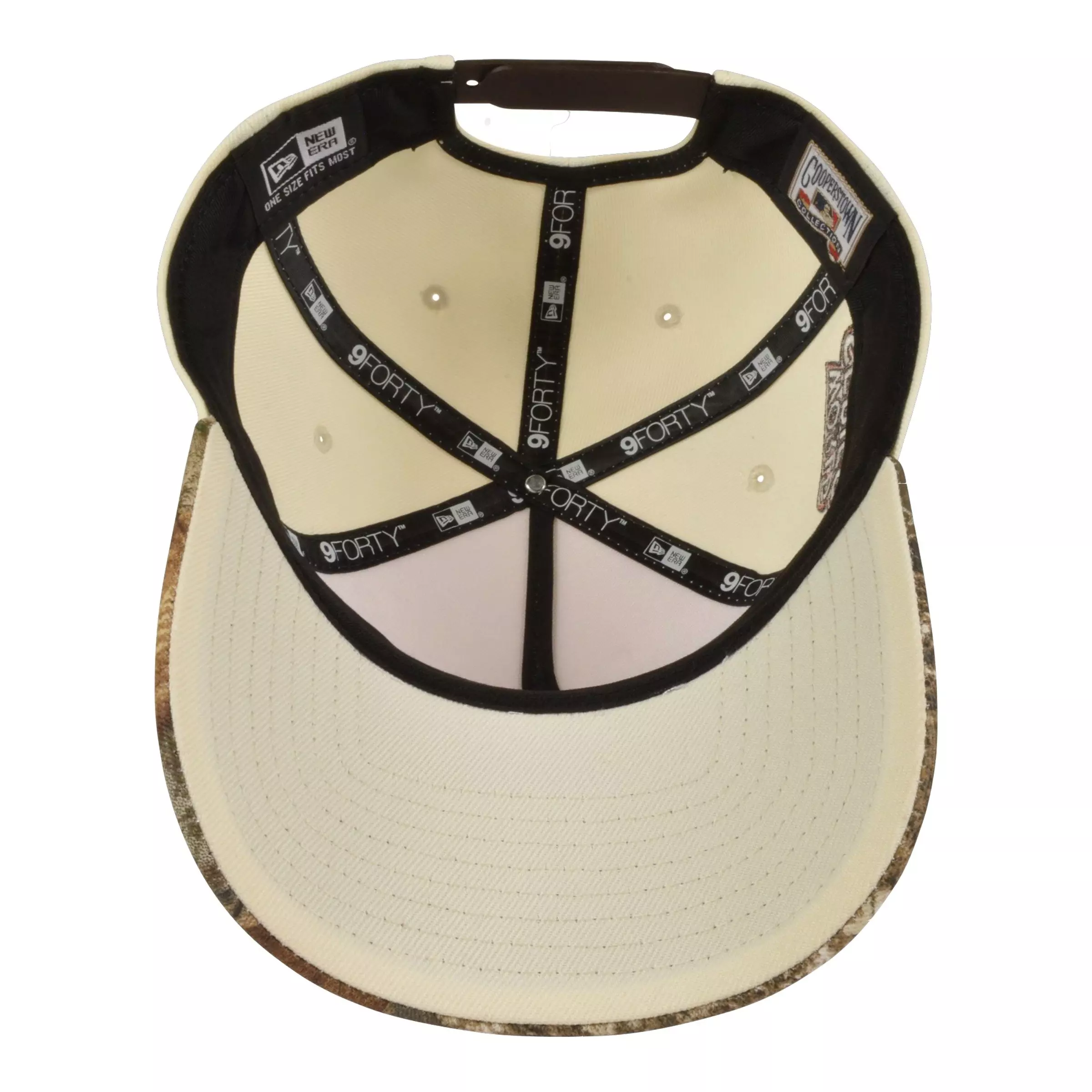 New Era New York Yankees 9FORTY A-Frame 2009 World Series Snapback Hat - Chrome/Real Tree - CREAM