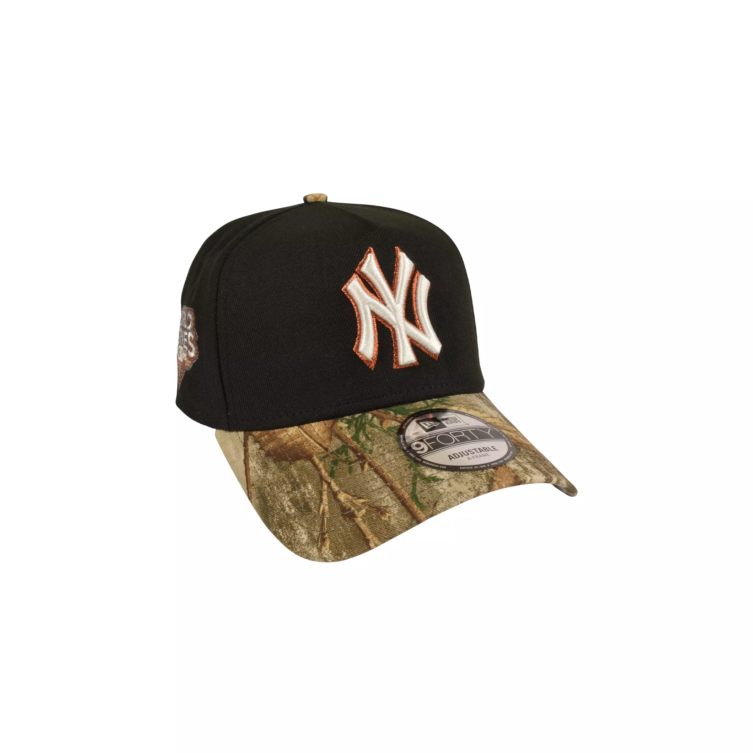 New Era New York Yankees 9FORTY A-Frame 2009 World Series Snapback Hat-Black/Real Tree - BLACK/GREEN