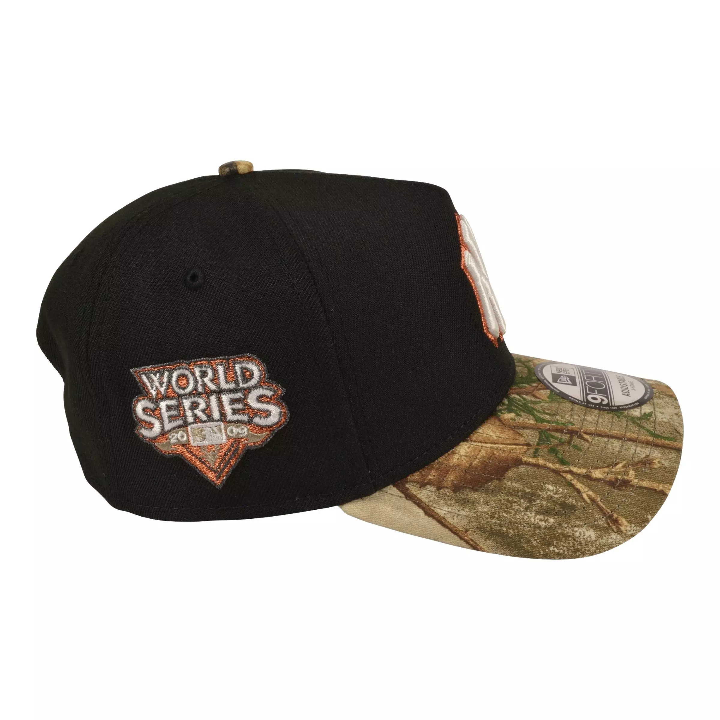 New Era New York Yankees 9FORTY A-Frame 2009 World Series Snapback Hat-Black/Real Tree - BLACK/GREEN