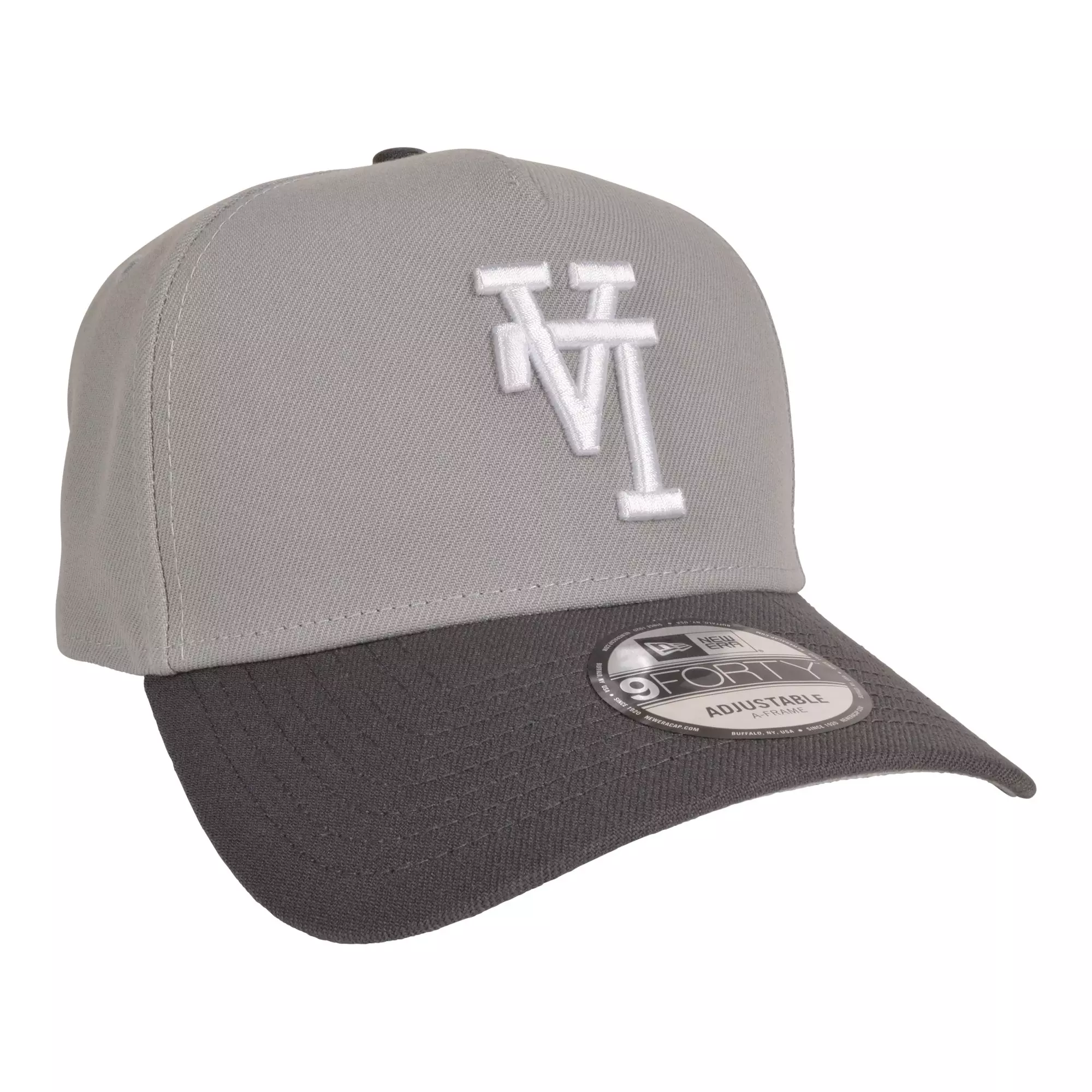 New Era Los Angeles Dodgers 9FORTY A-Frame Upside Down Logo Snapback Hat - Grey - GREY