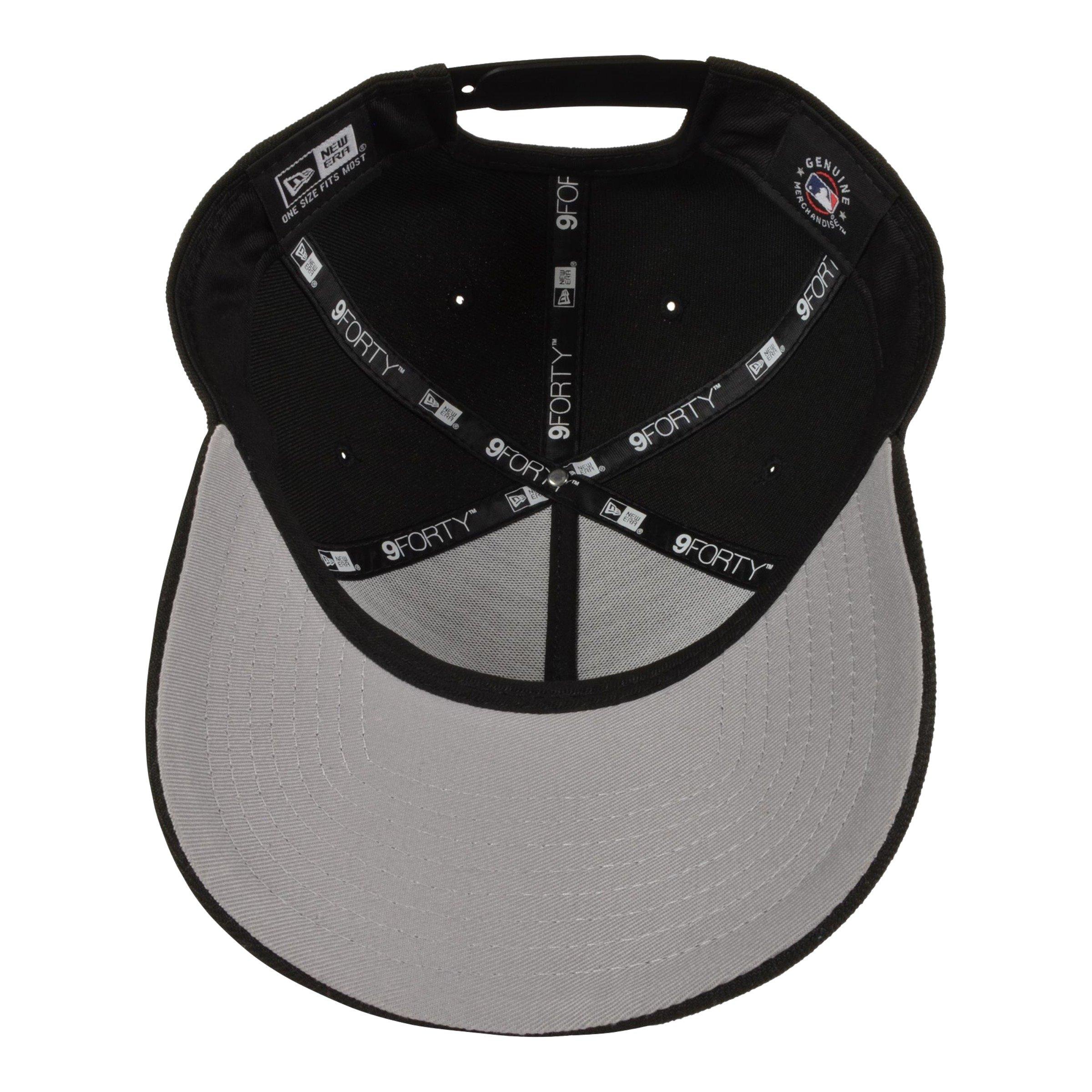 New Era Las Angeles Dodgers 9FORTY A Frame Upside Down Logo Snapback Hat - Black - BLACK Thumbnail View 4