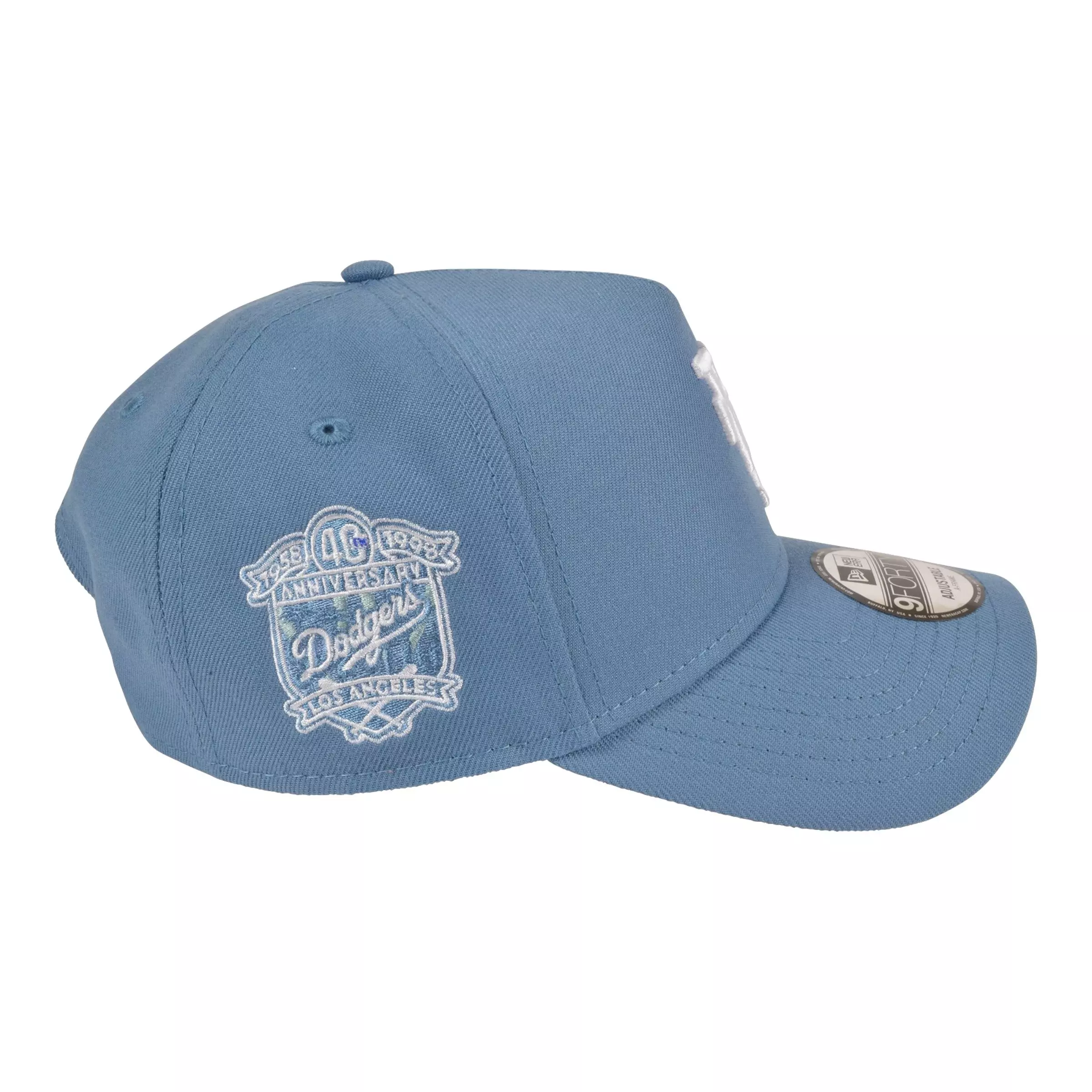 New Era Las Angeles Dodgers 9FORTY A Frame 40th Anniversary Upside Down Logo Snapback Hat - Blue - BLUE