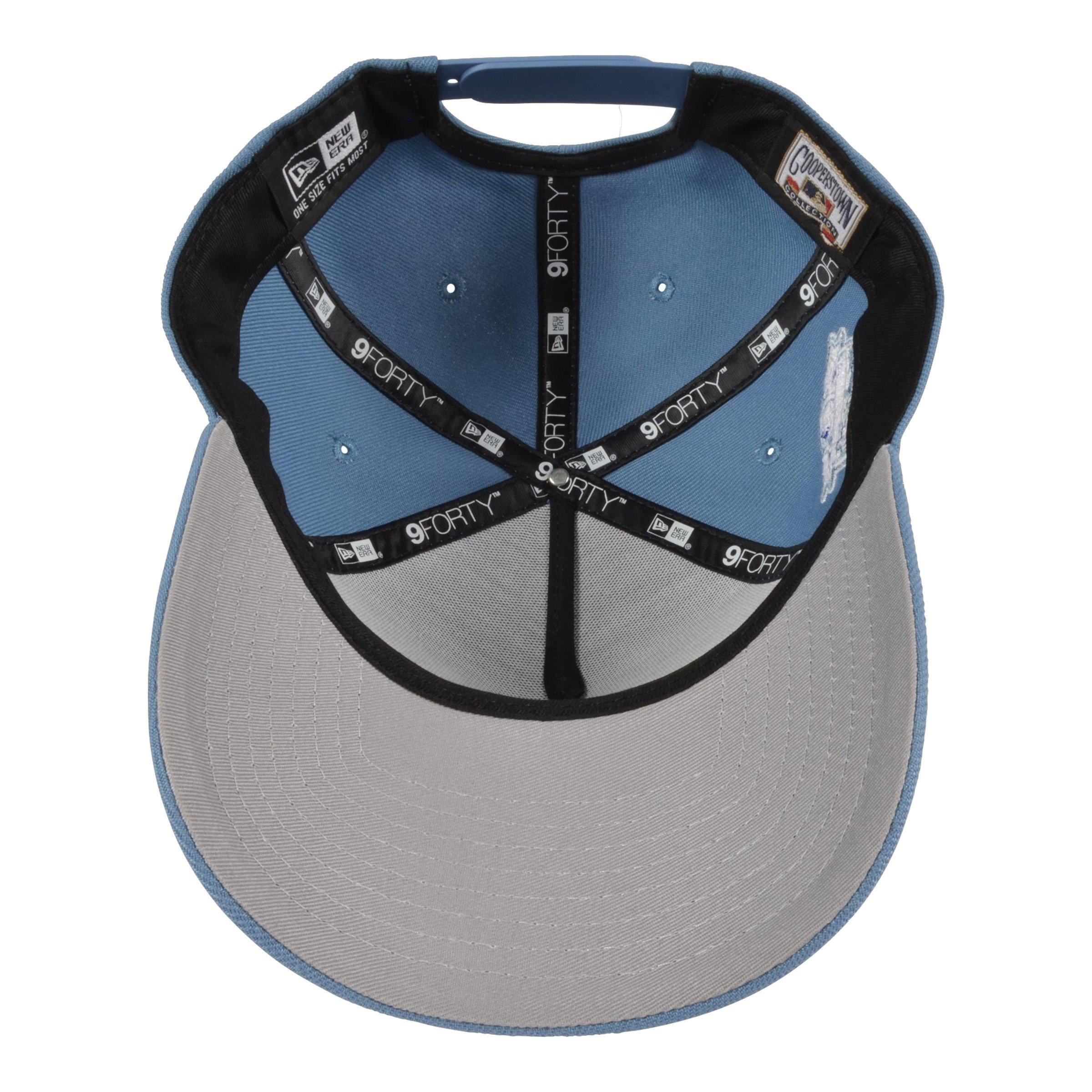 New Era Las Angeles Dodgers 9FORTY A Frame 40th Anniversary Upside Down Logo Snapback Hat - Blue - BLUE Thumbnail View 5