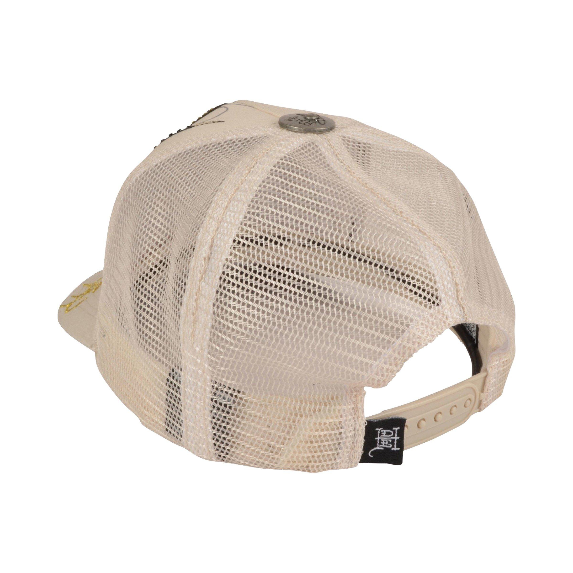 Ed Hardy Embroidered Eagle Rhinestone Snapback Hat-Cream - CREAM Thumbnail View 3