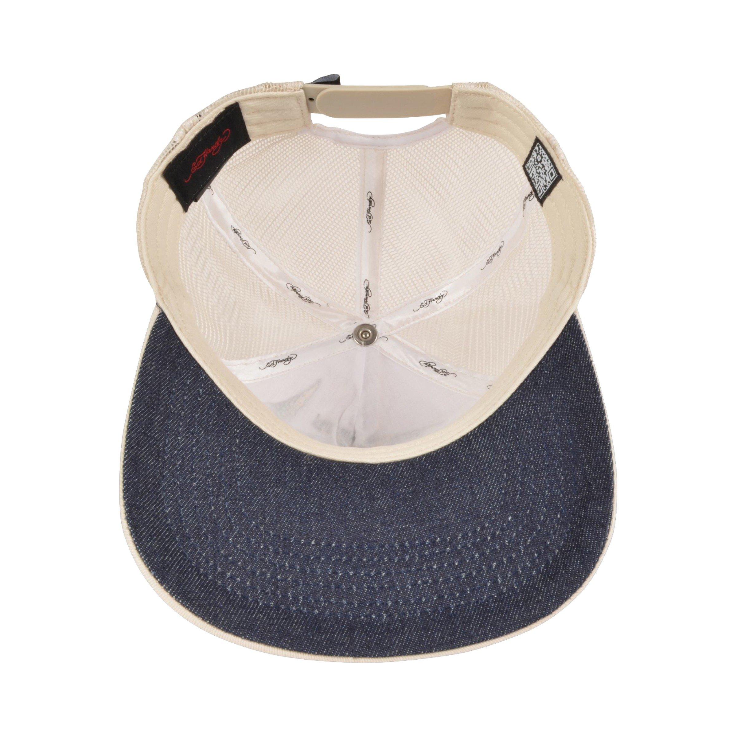 Ed Hardy Embroidered Eagle Rhinestone Snapback Hat-Cream - CREAM Thumbnail View 4