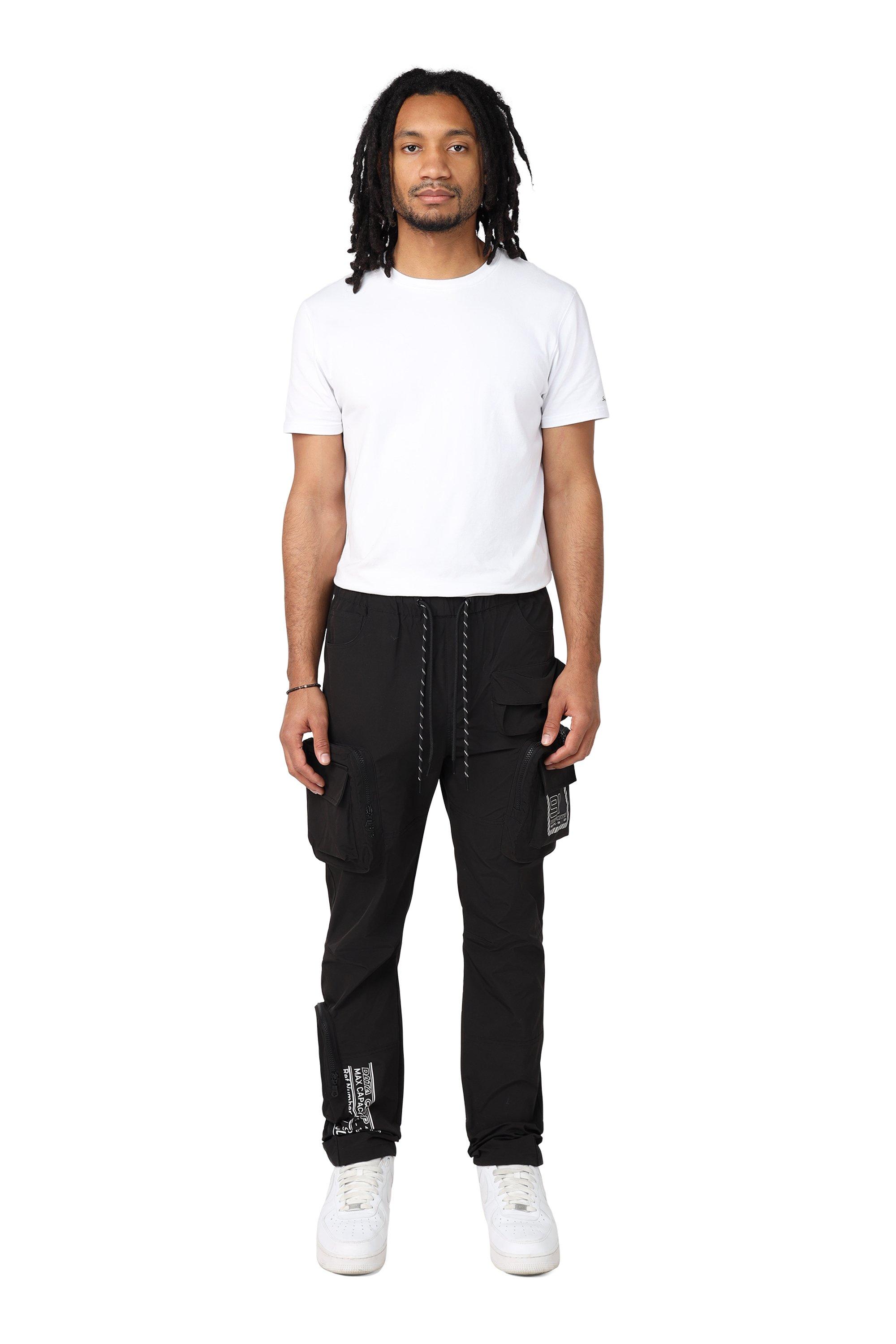 Grindhouse Men's Utility Nylon Cargo Pants - Black - BLACK Thumbnail View 1