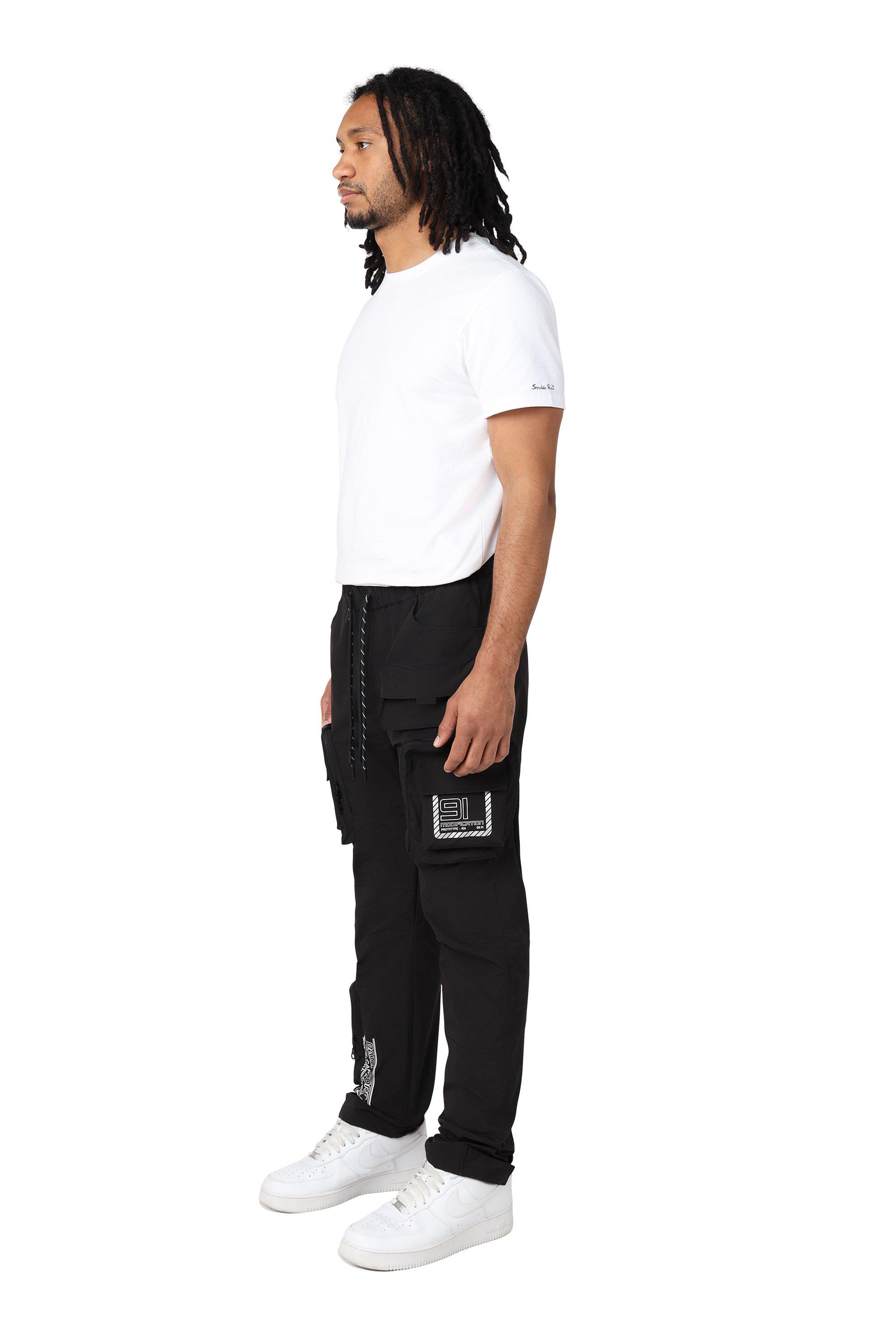 Grindhouse Men's Utility Nylon Cargo Pants - Black - BLACK Thumbnail View 3