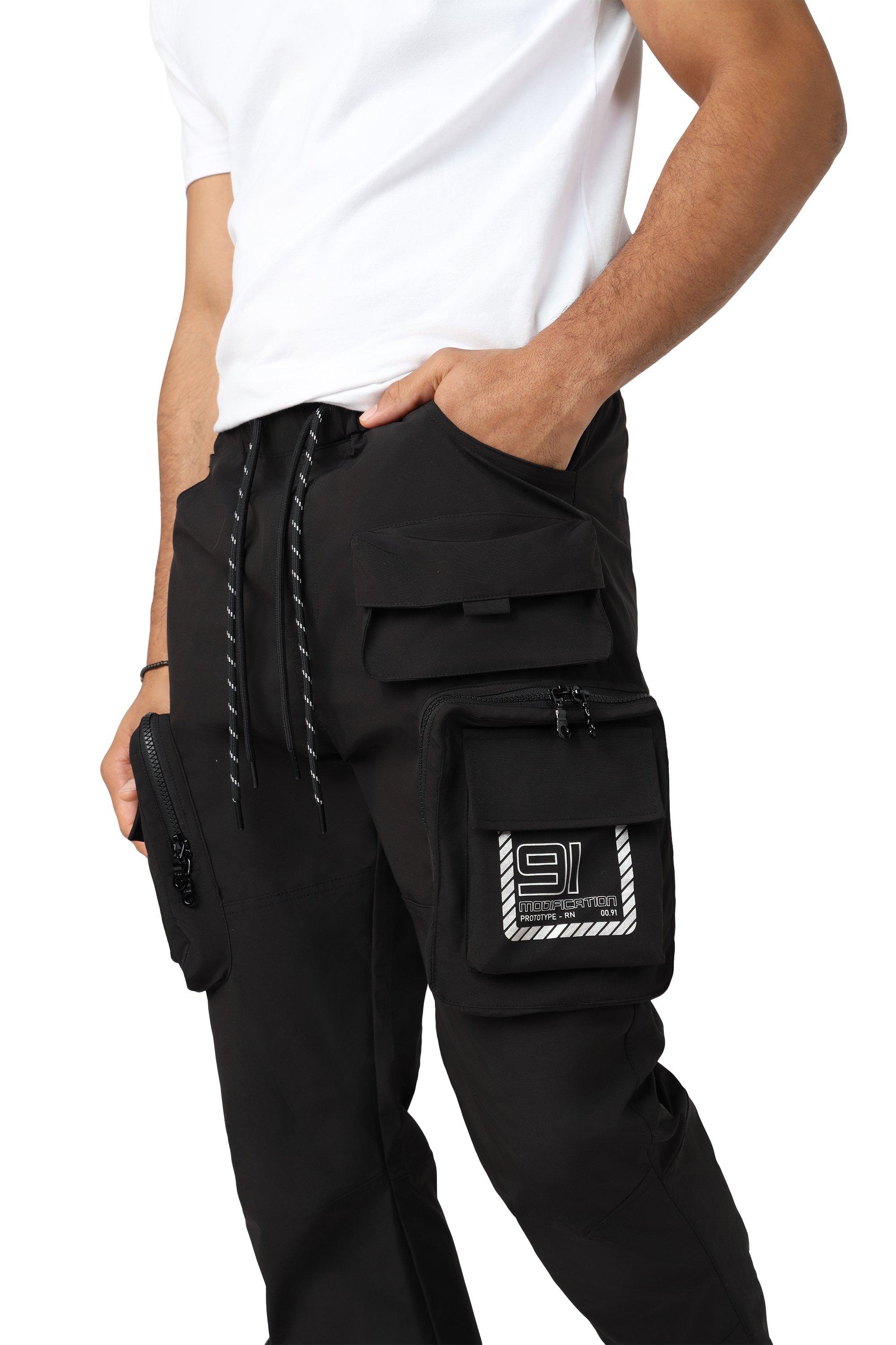 Grindhouse Men's Utility Nylon Cargo Pants - Black - BLACK Thumbnail View 4