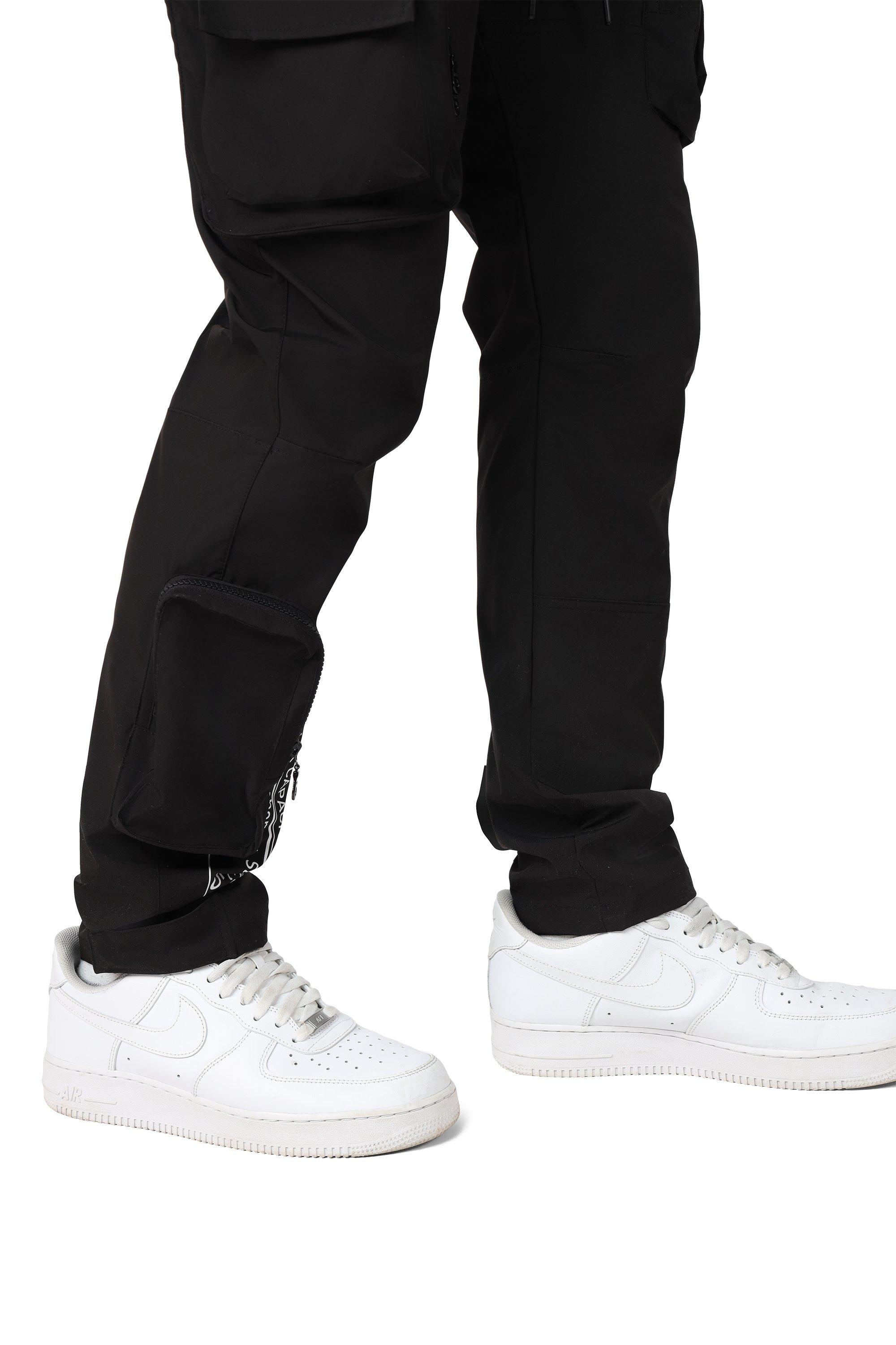 Grindhouse Men's Utility Nylon Cargo Pants - Black - BLACK Thumbnail View 6