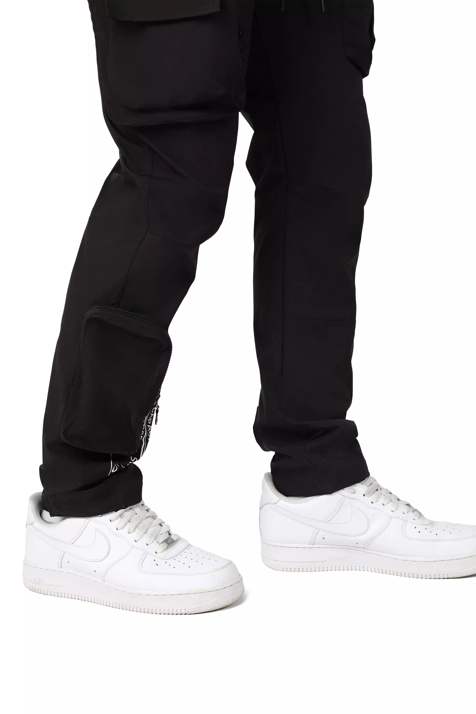Grindhouse Men's Utility Nylon Cargo Pants - Black - BLACK
