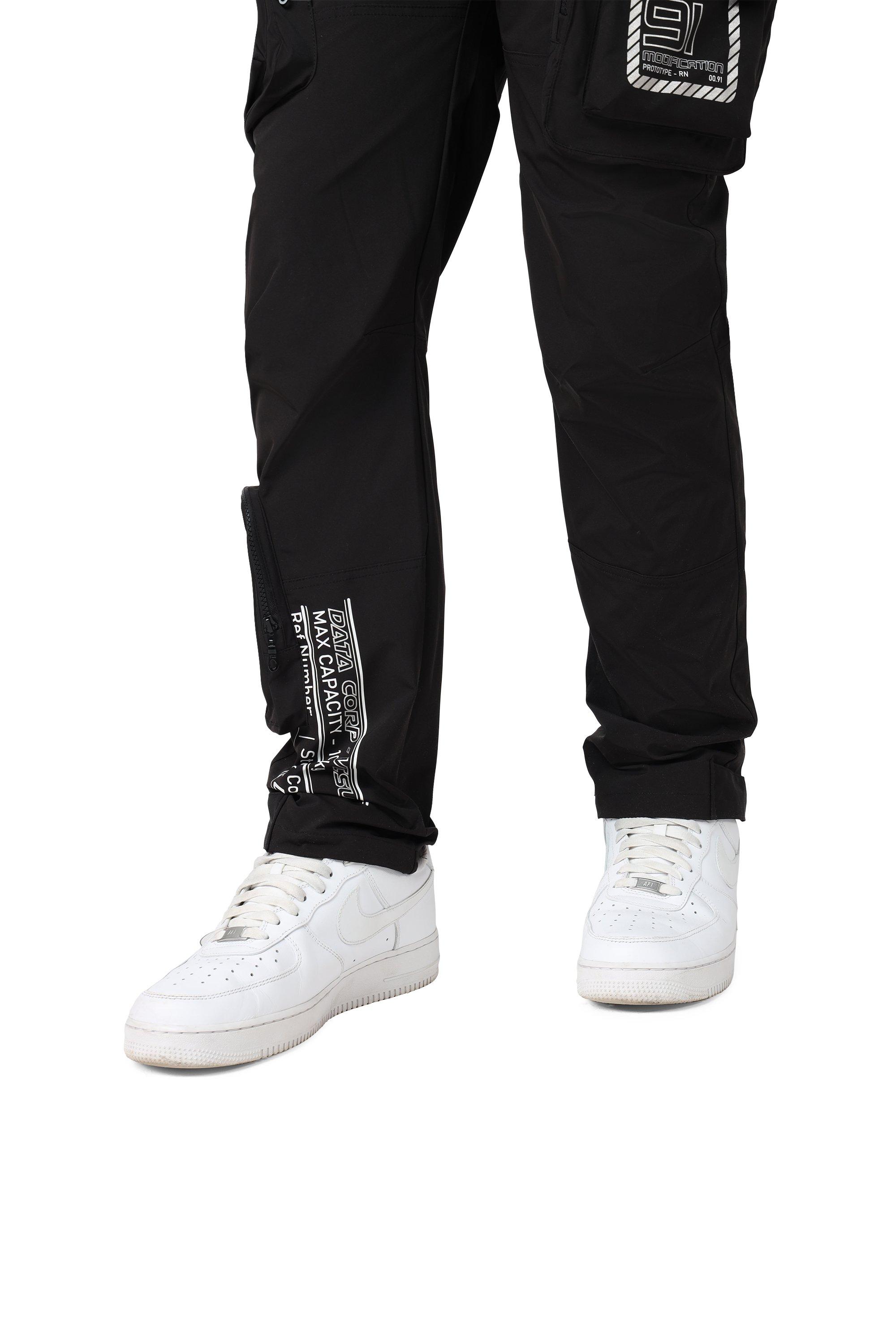 Grindhouse Men's Utility Nylon Cargo Pants - Black - BLACK Thumbnail View 7