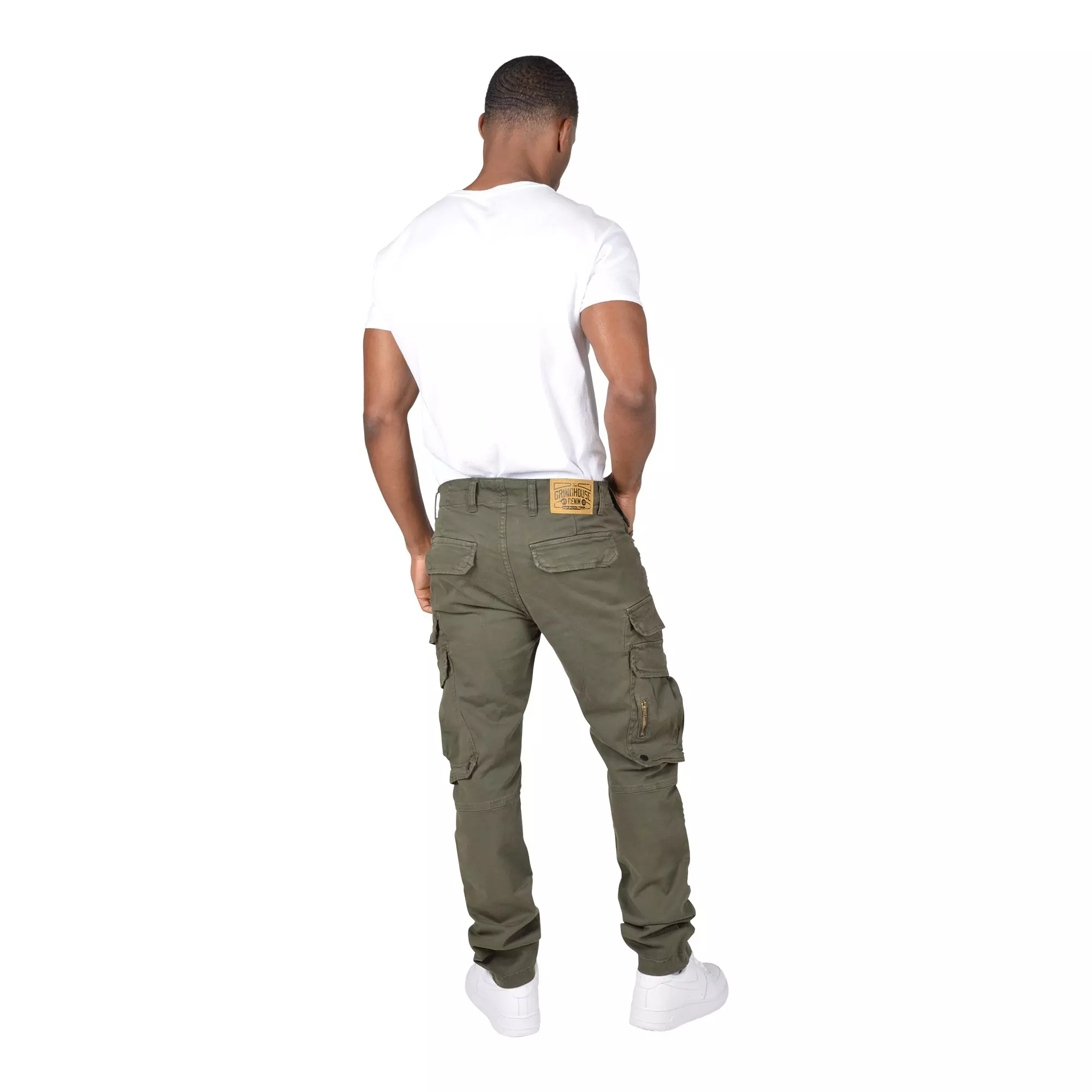 Grindhouse Men's Olive Twill Cargo Pocket Pants - OLIVE