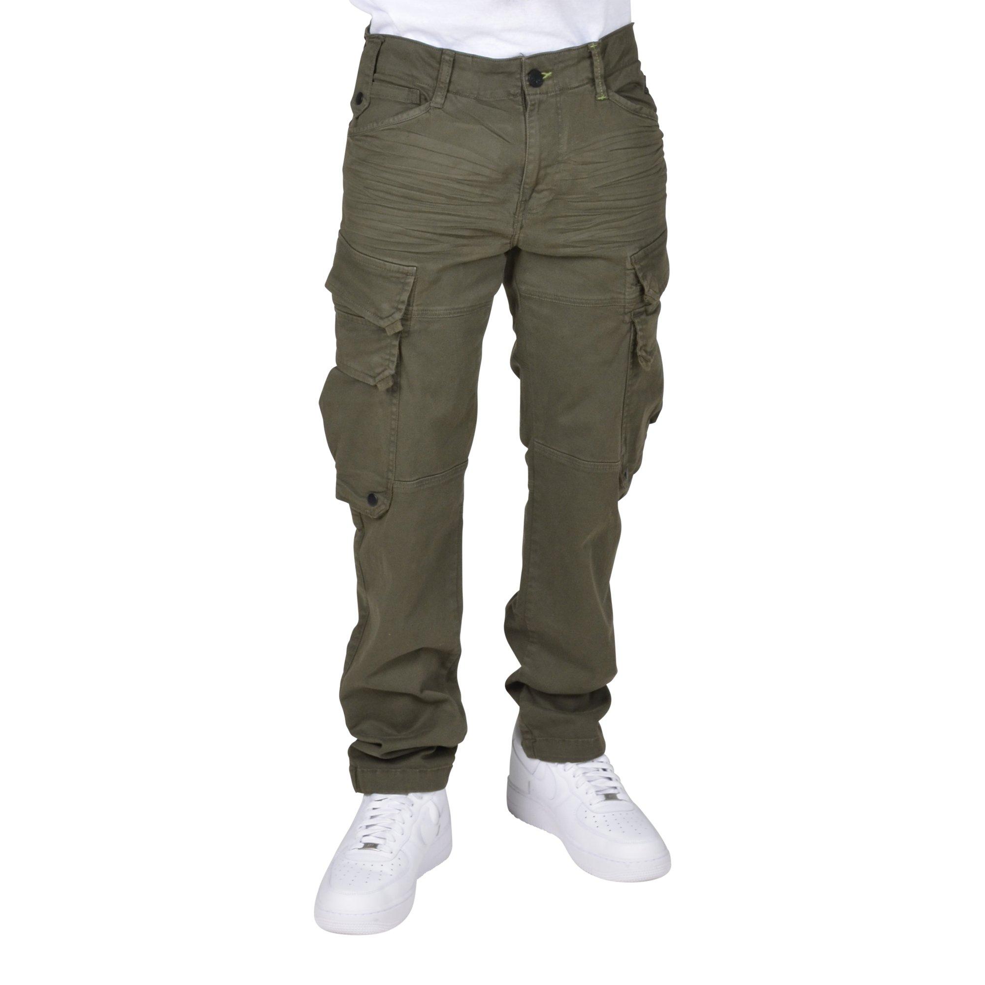 Grindhouse Men's Olive Twill Cargo Pocket Pants - OLIVE Thumbnail View 3