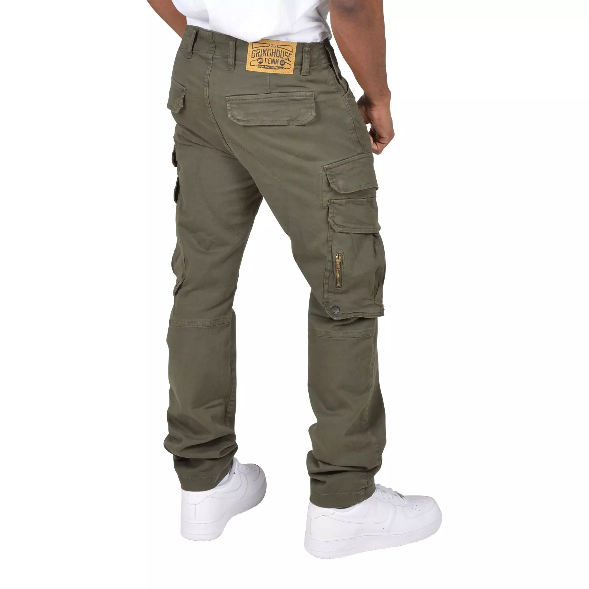 Grindhouse Men's Olive Twill Cargo Pocket Pants - OLIVE