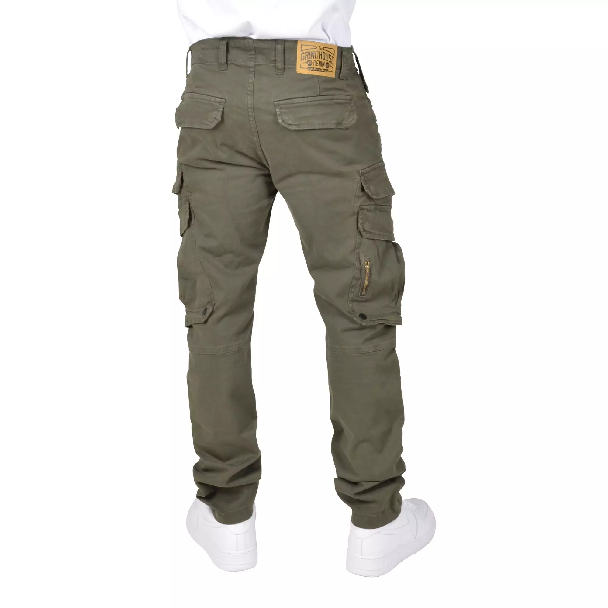 Grindhouse Men's Olive Twill Cargo Pocket Pants - OLIVE