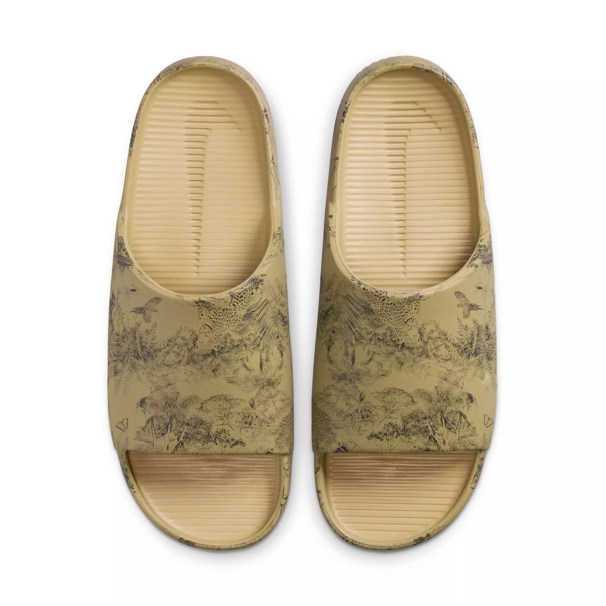 Nike Calm Printed "Parachute Beige/Anthracite" Men's Slide - BEIGE