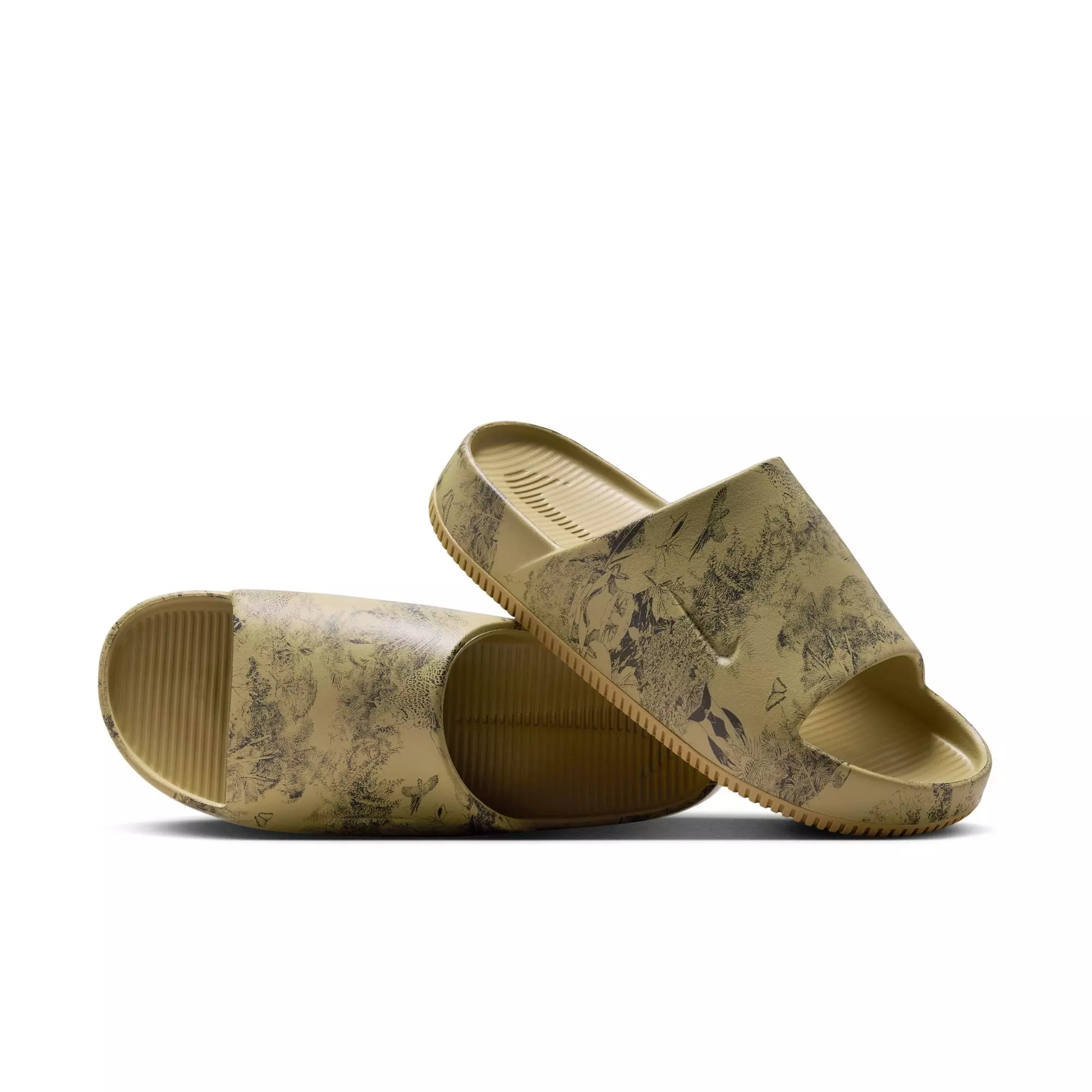 Nike Calm Printed "Parachute Beige/Anthracite" Men's Slide - BEIGE