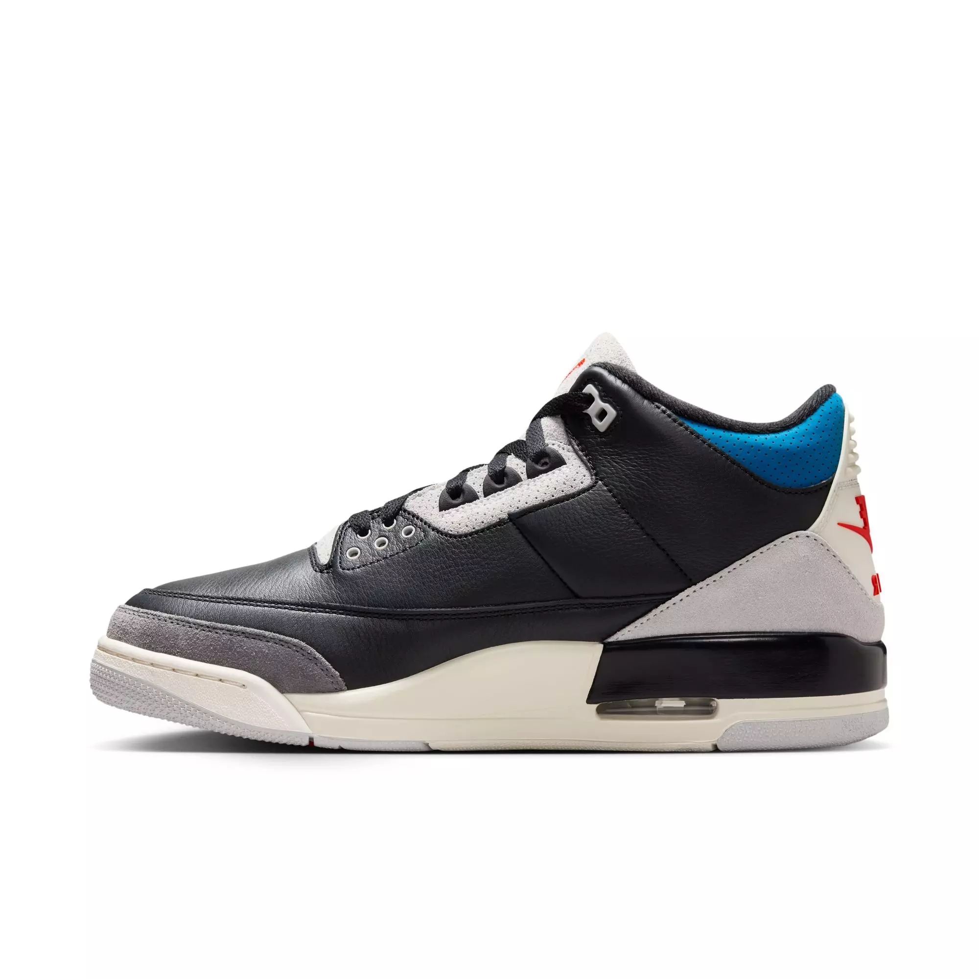 Jordan 3 Retro "Rare Air" Men's Shoe - BLACK/CHILE RED/NEUTRAL GREY
