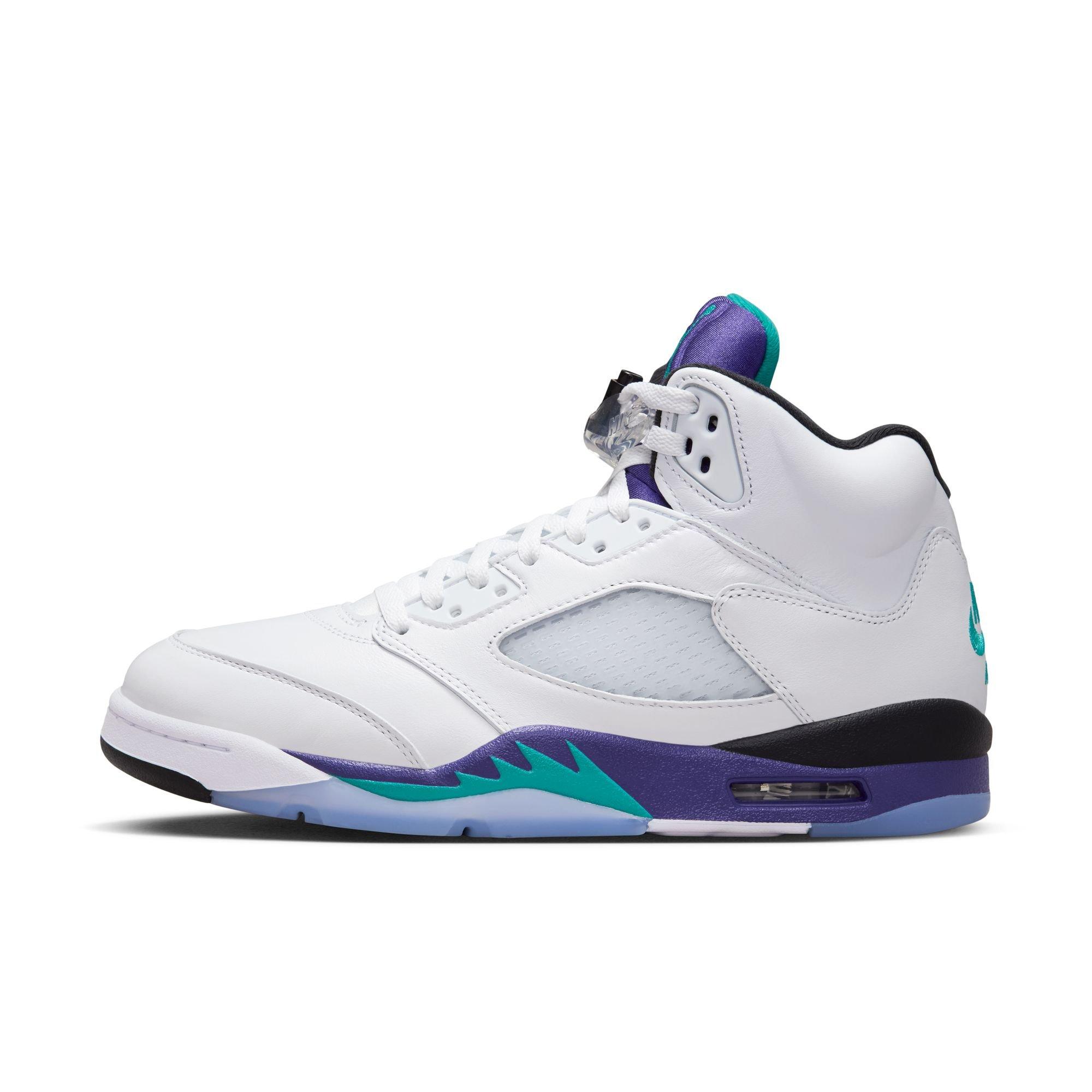 Jordan 5 Retro "Grape" Men's Shoe - WHITE/NEW EMERALD/GRAPE ICE Thumbnail View 8
