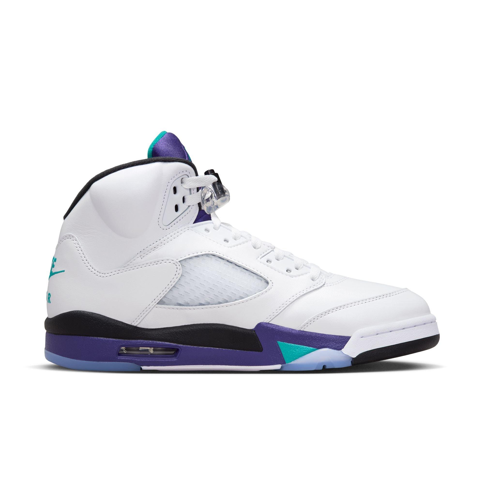 Jordan 5 Retro "Grape" Men's Shoe - WHITE/NEW EMERALD/GRAPE ICE Thumbnail View 2