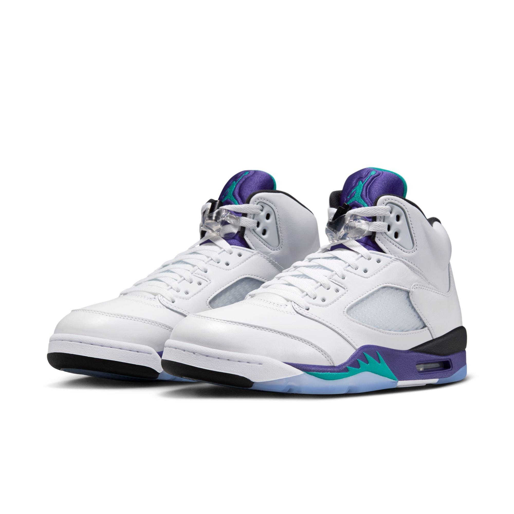 Jordan 5 Retro "Grape" Men's Shoe - WHITE/NEW EMERALD/GRAPE ICE Thumbnail View 3