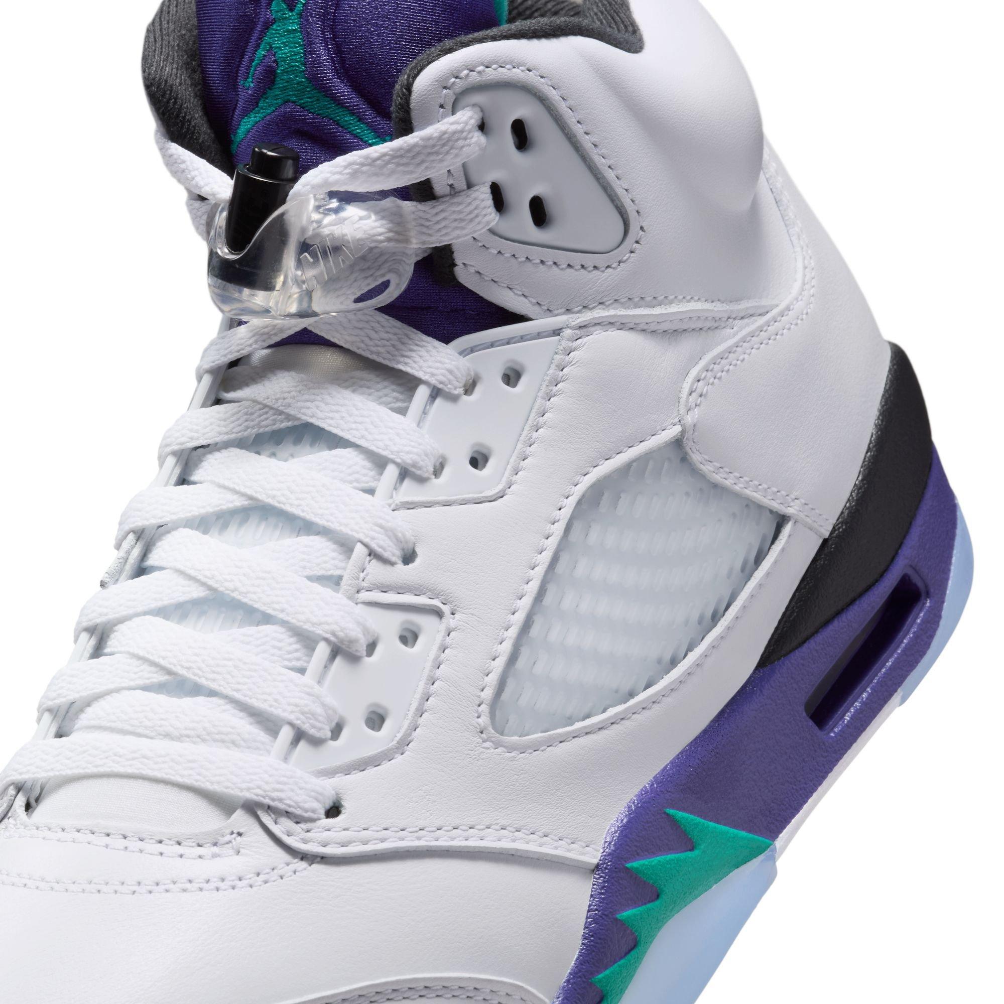 Jordan 5 Retro "Grape" Men's Shoe - WHITE/NEW EMERALD/GRAPE ICE Thumbnail View 4