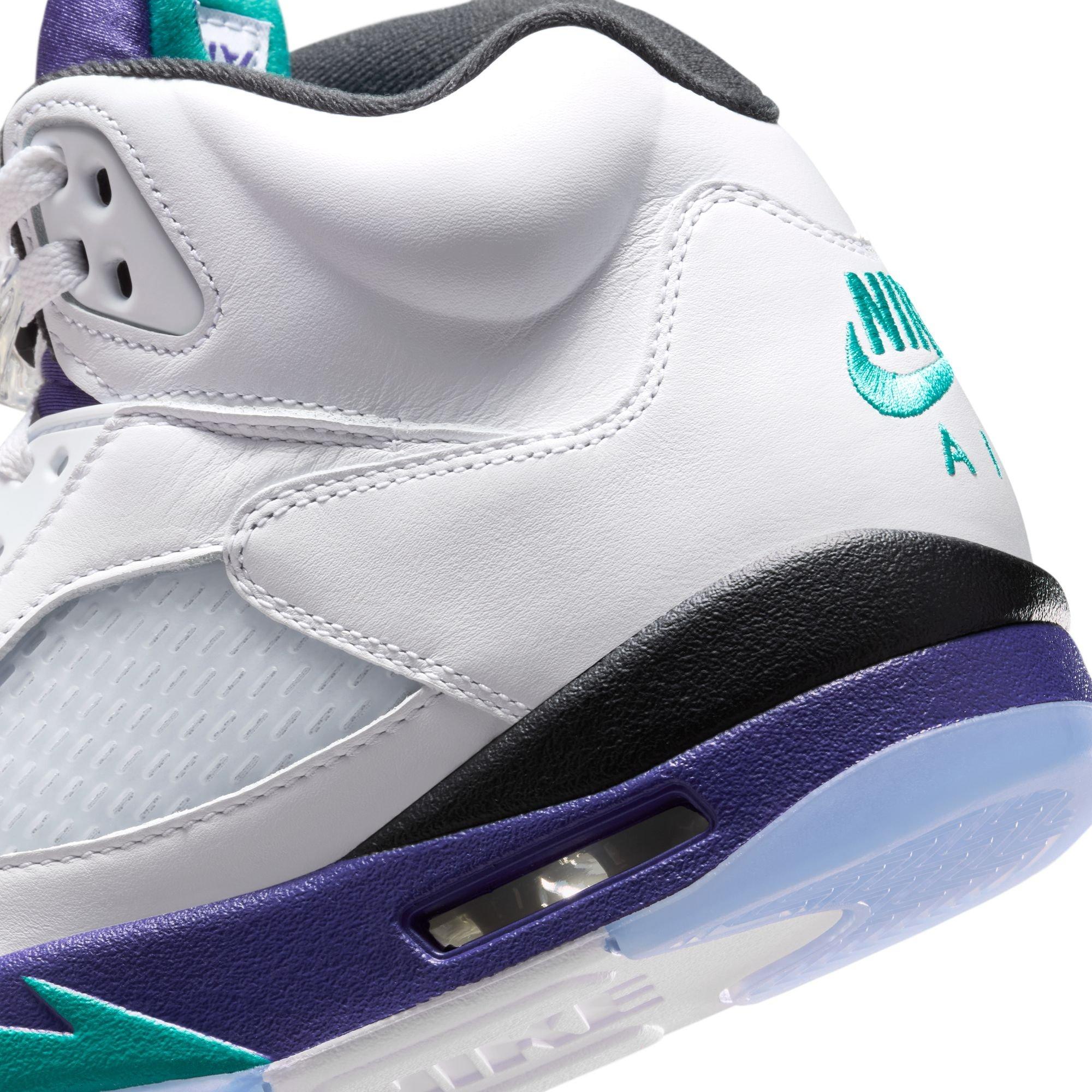 Jordan 5 Retro "Grape" Men's Shoe - WHITE/NEW EMERALD/GRAPE ICE Thumbnail View 5